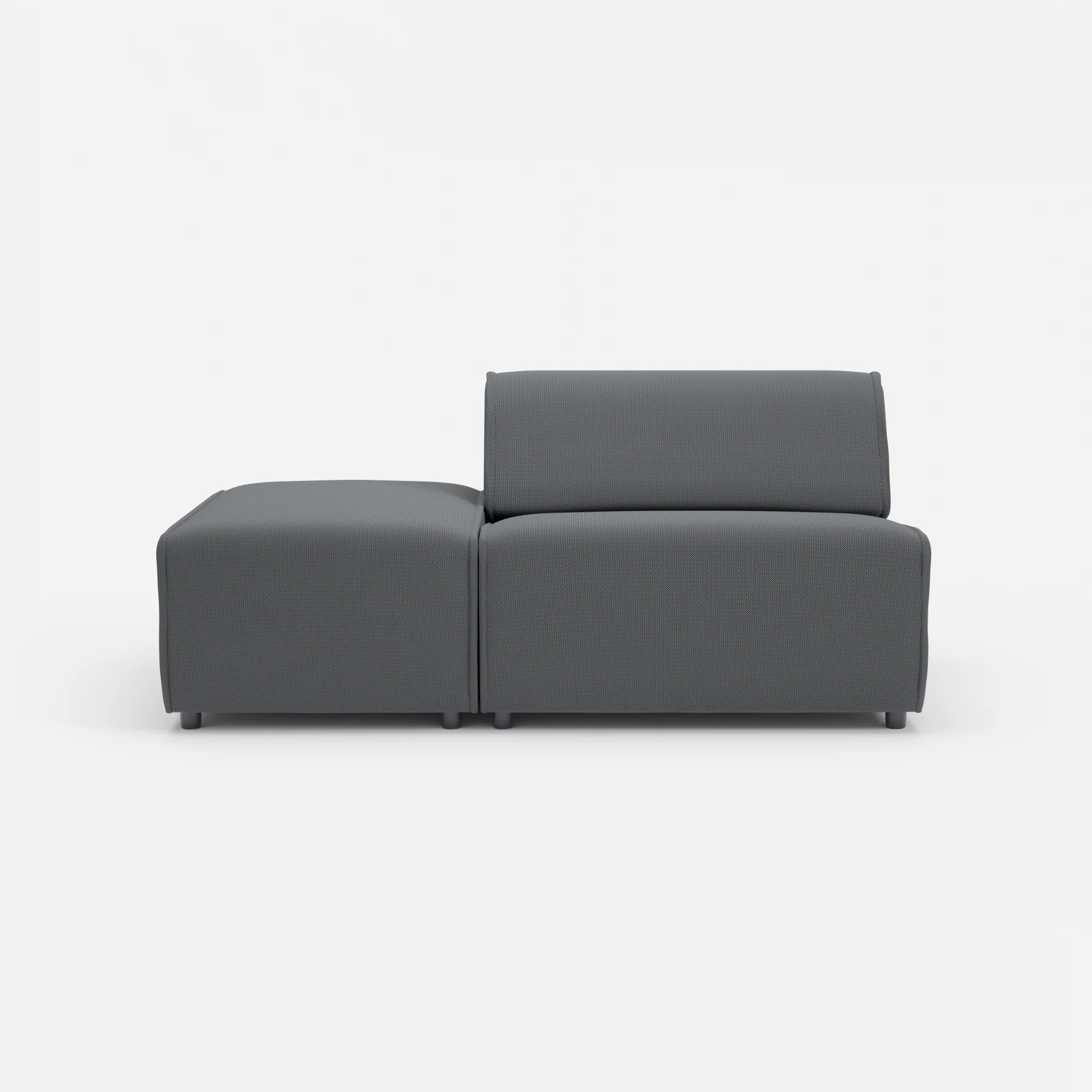 1 Sitzer Sofa Belleform mit offener Seite ohne Armlehne 1 credoasphalt in Anthrazit von vorne