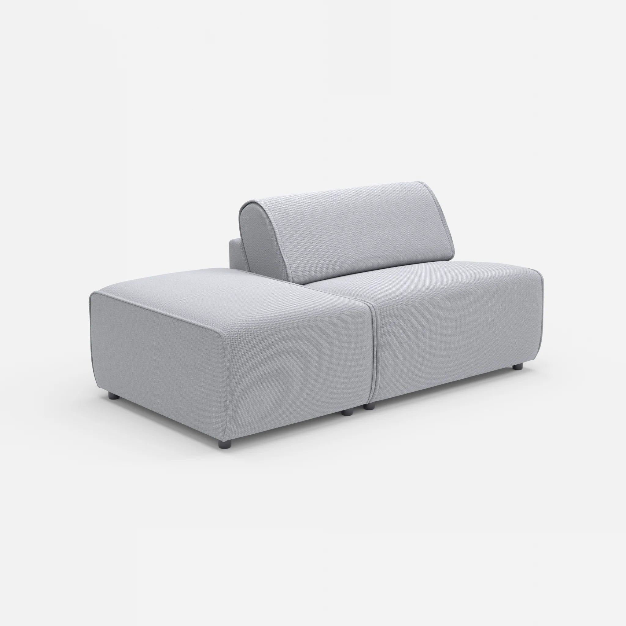 1 Sitzer Sofa Belleform mit offener Seite ohne Armlehne 1 credochalk in Hellgrau von der Seite