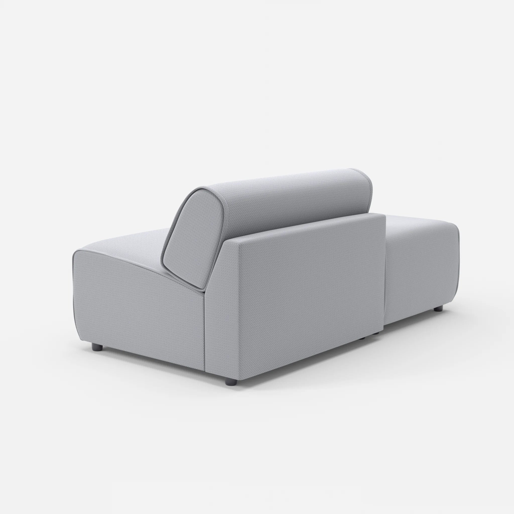 1 Sitzer Sofa Belleform mit offener Seite ohne Armlehne 1 credochalk in Hellgrau von hinten