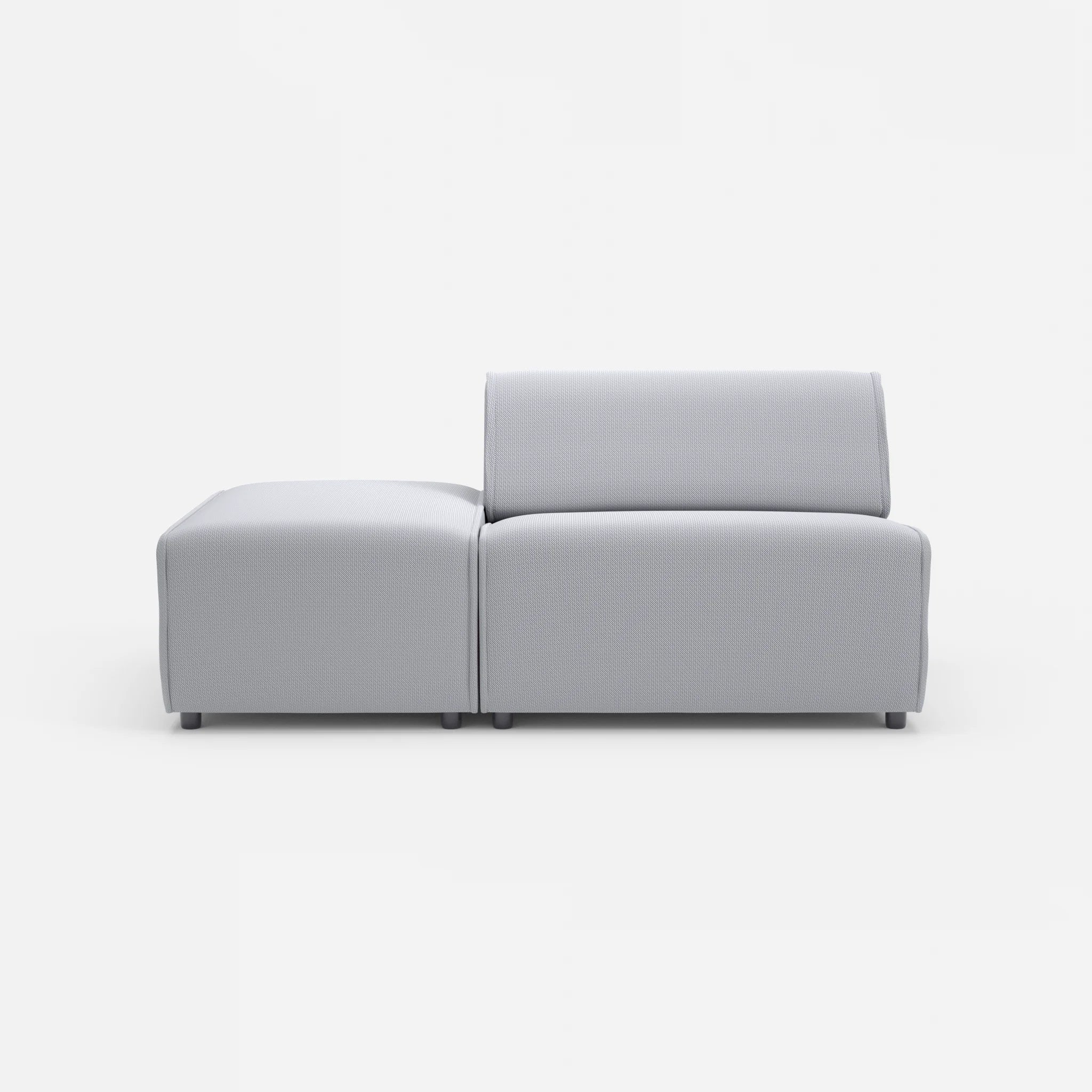 1 Sitzer Sofa Belleform mit offener Seite ohne Armlehne 1 credochalk in Hellgrau von vorne