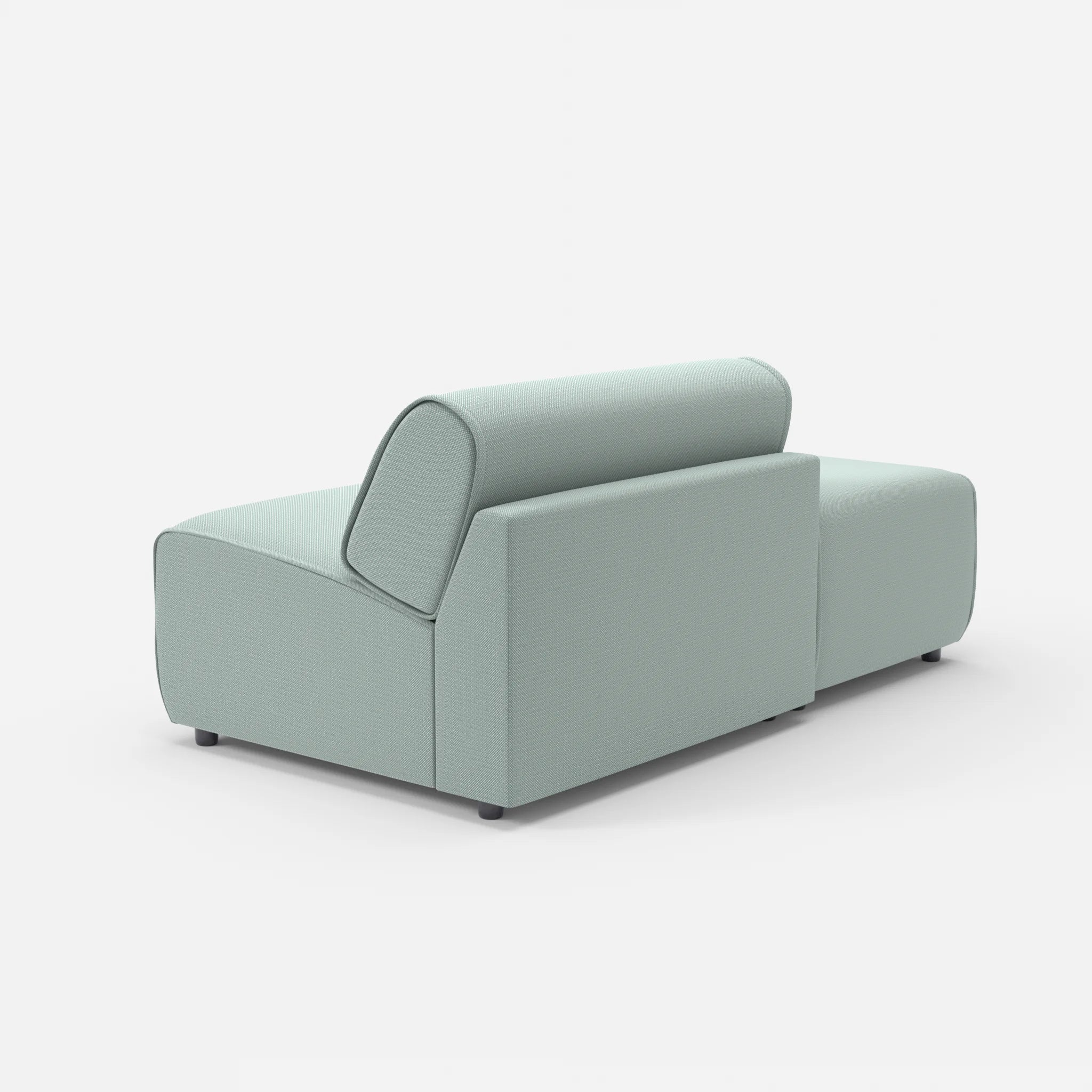 1 Sitzer Sofa Belleform mit offener Seite ohne Armlehne 1 credolake in Graublau von hinten