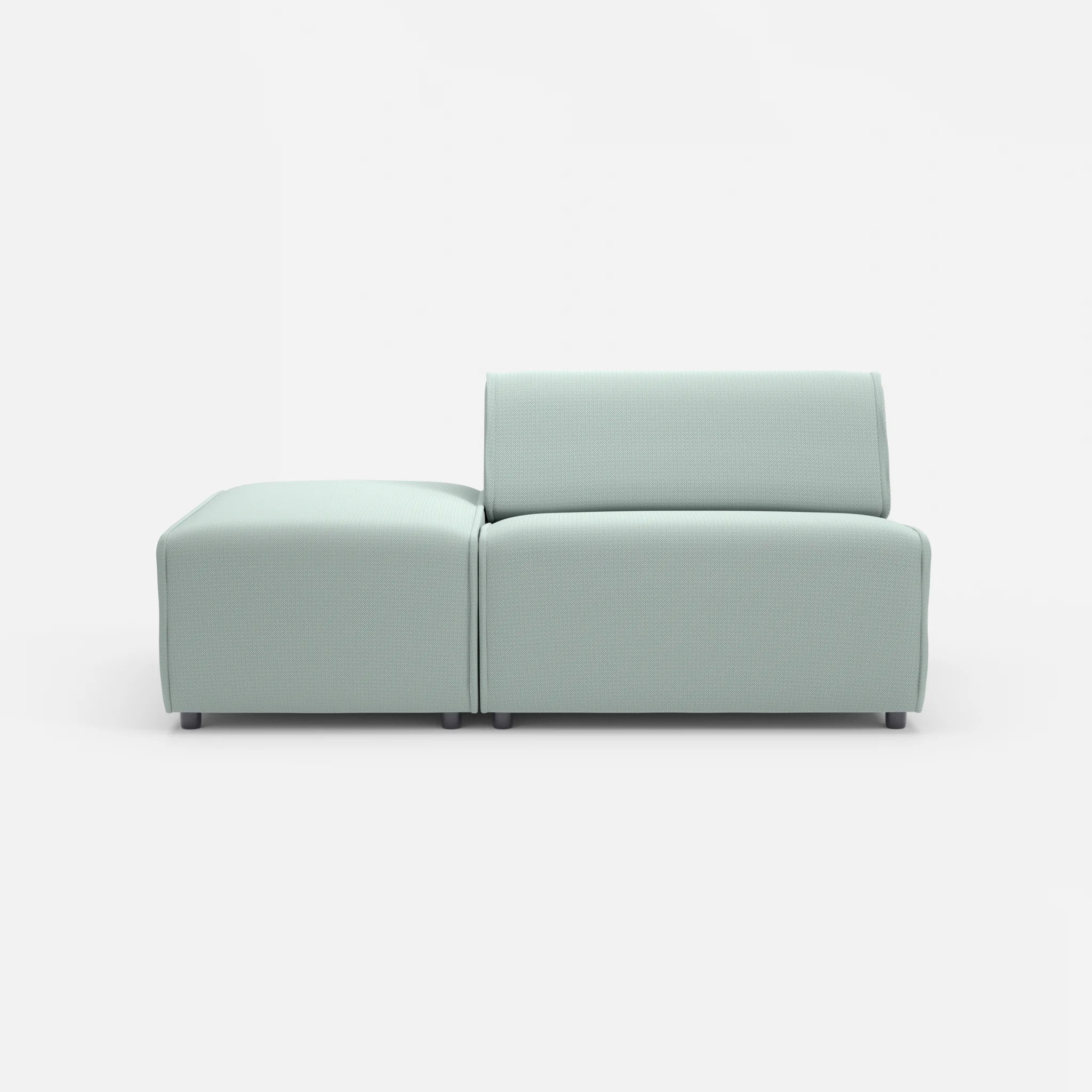 1 Sitzer Sofa Belleform mit offener Seite ohne Armlehne 1 credolake in Graublau von vorne