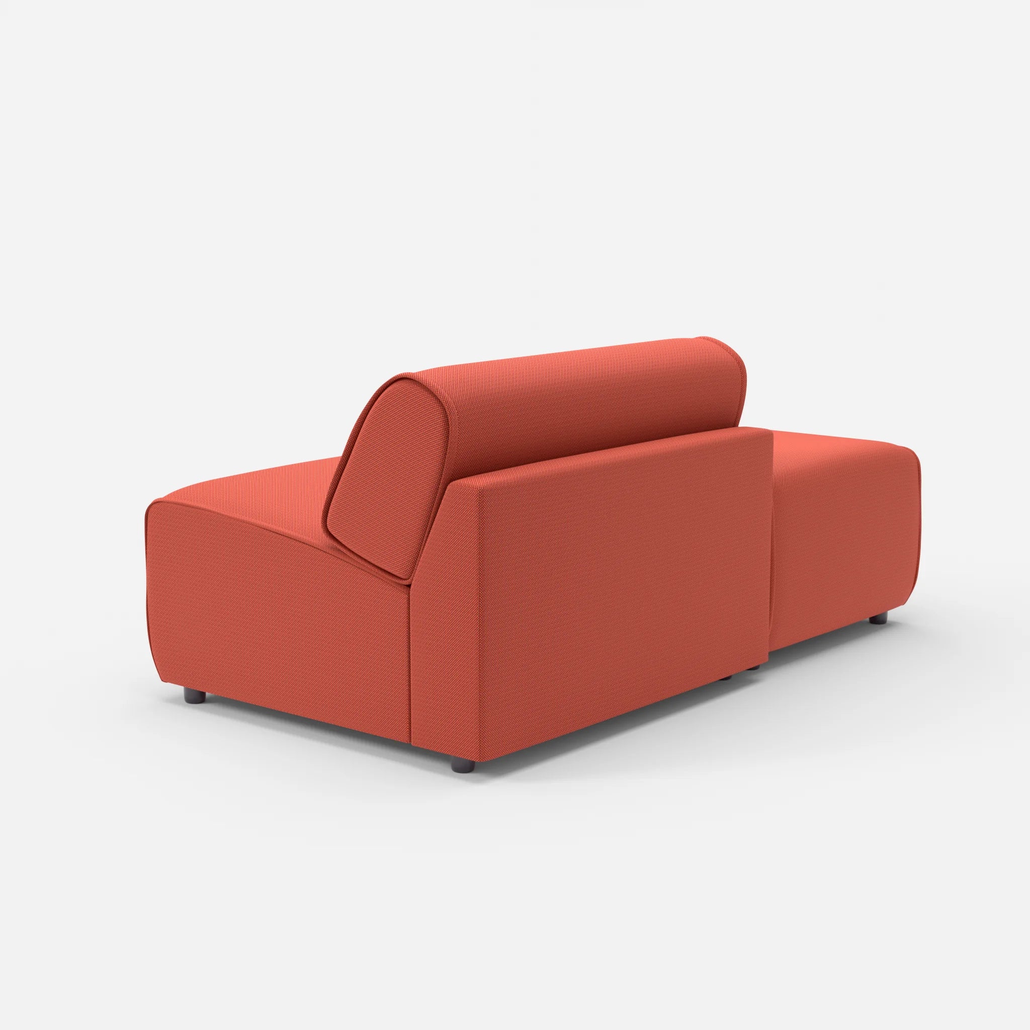 1 Sitzer Sofa Belleform mit offener Seite ohne Armlehne 1 credolampion in Rot von hinten