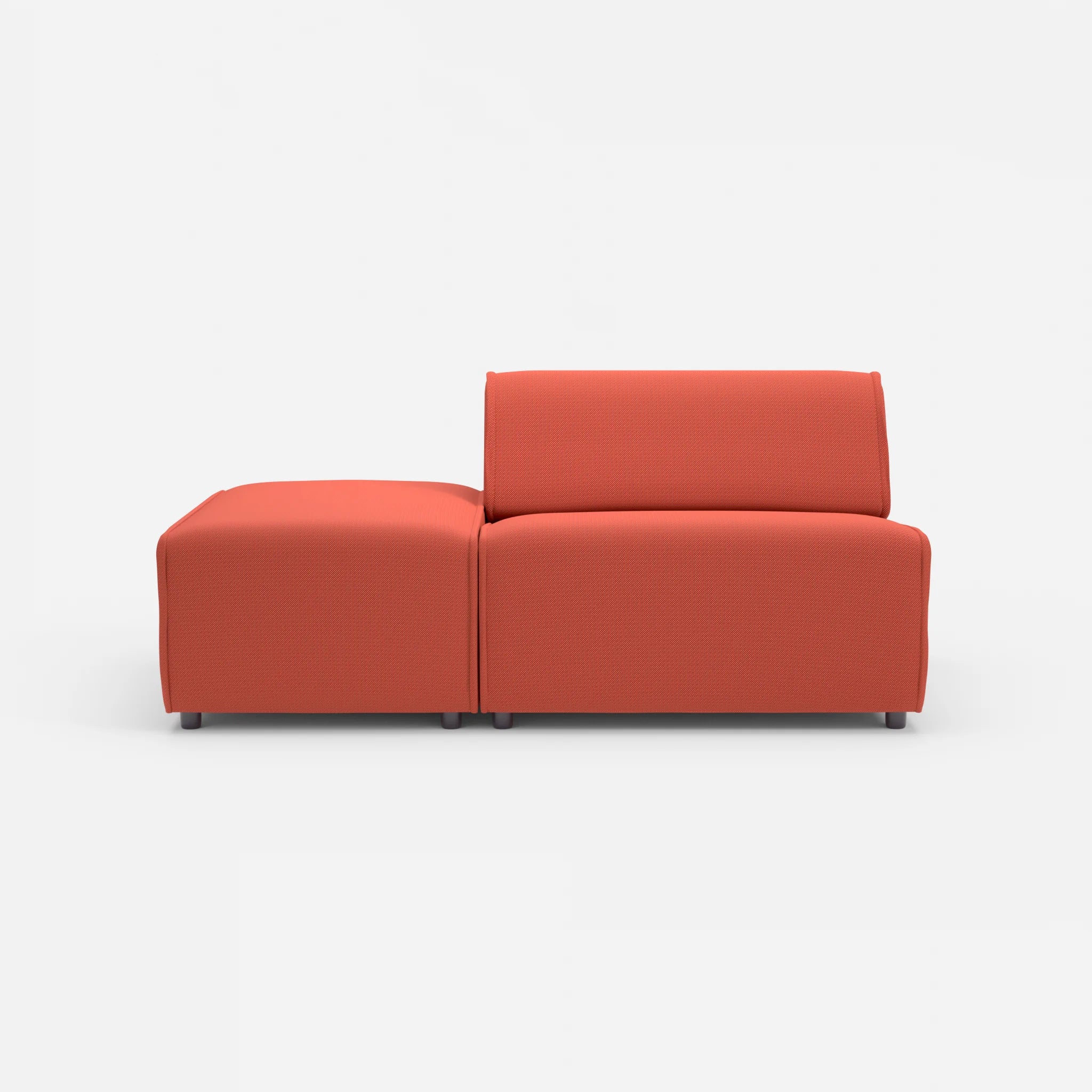 1 Sitzer Sofa Belleform mit offener Seite ohne Armlehne 1 credolampion in Rot von vorne