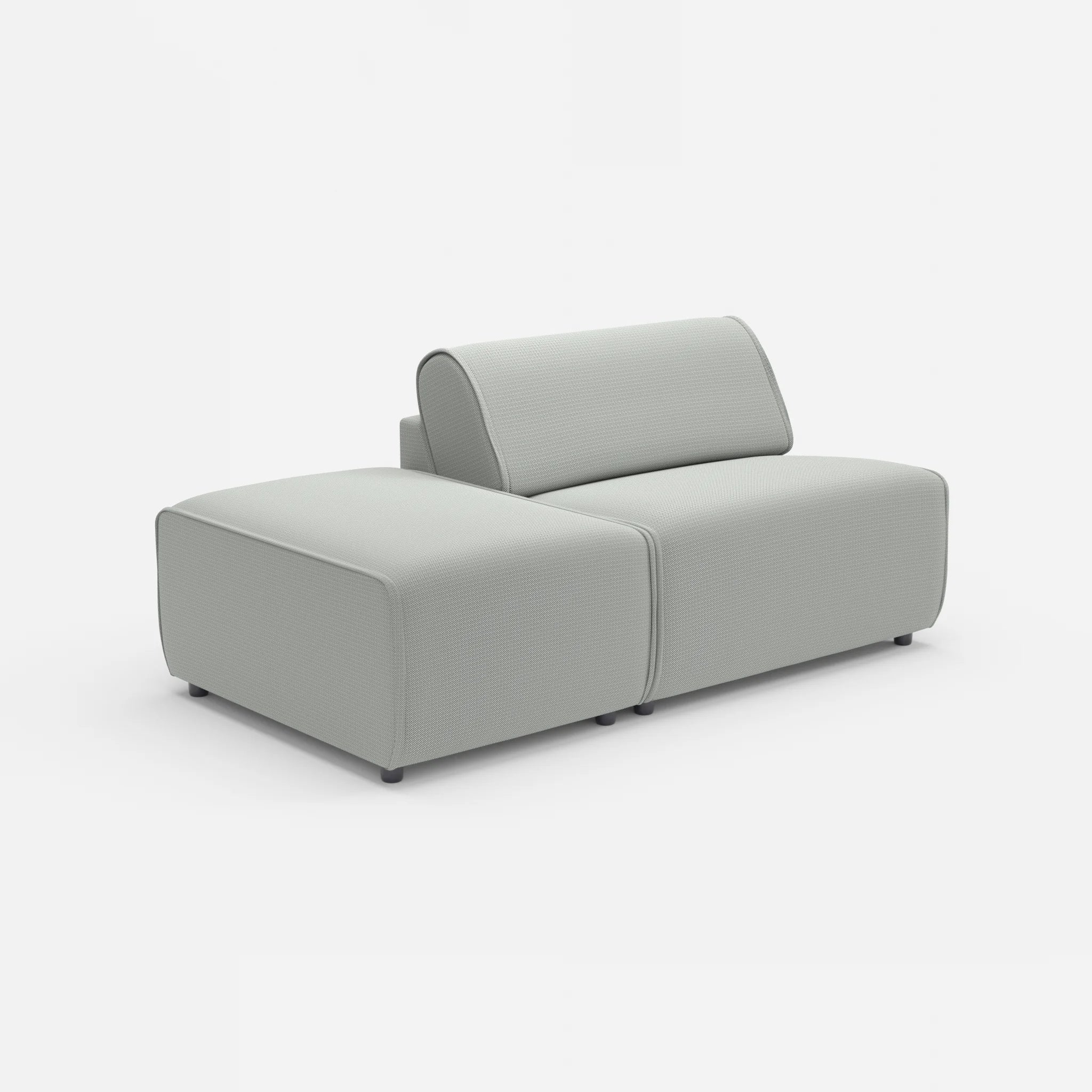 1 Sitzer Sofa Belleform mit offener Seite ohne Armlehne 1 credopepper in Dunkelgrau von der Seite