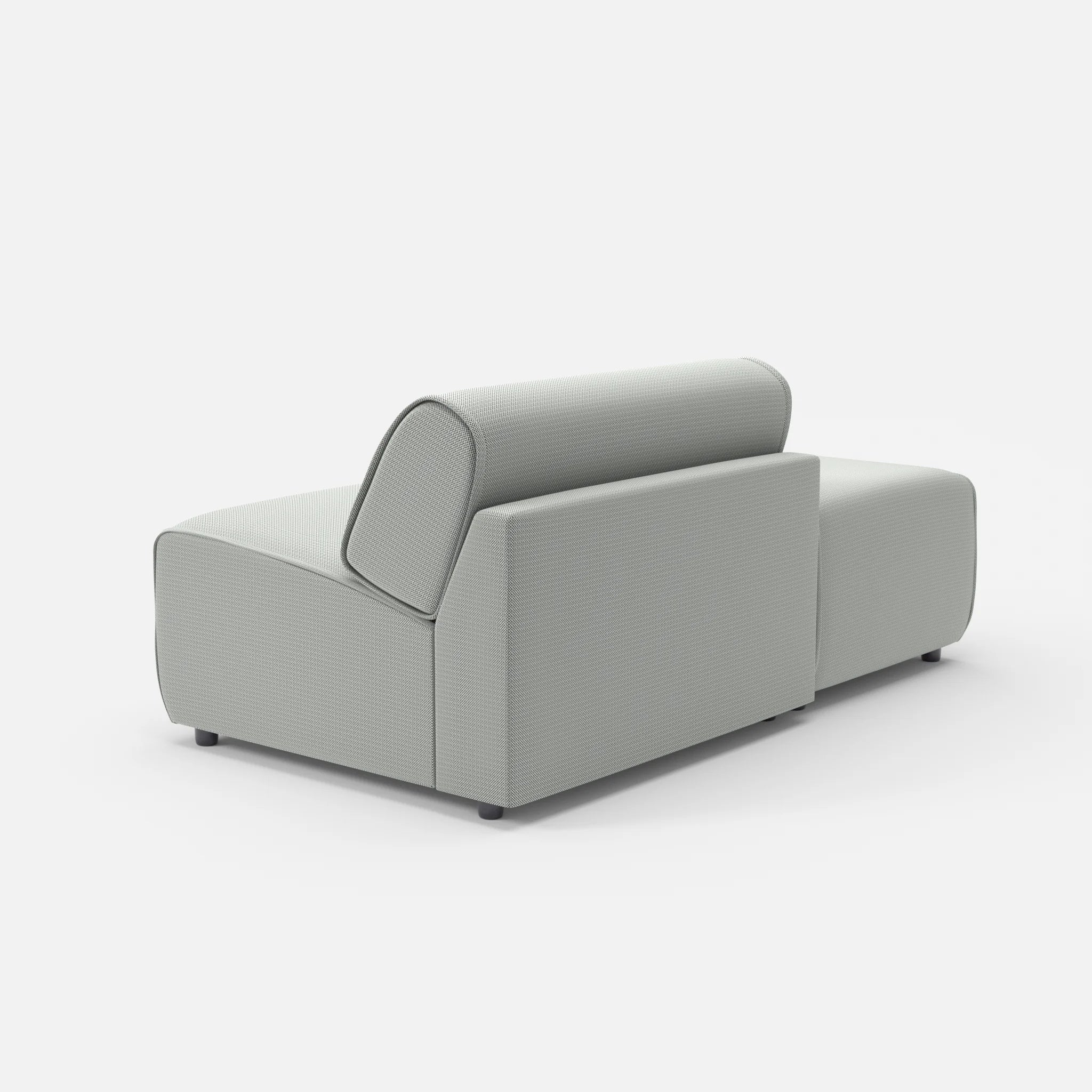 1 Sitzer Sofa Belleform mit offener Seite ohne Armlehne 1 credopepper in Dunkelgrau von hinten