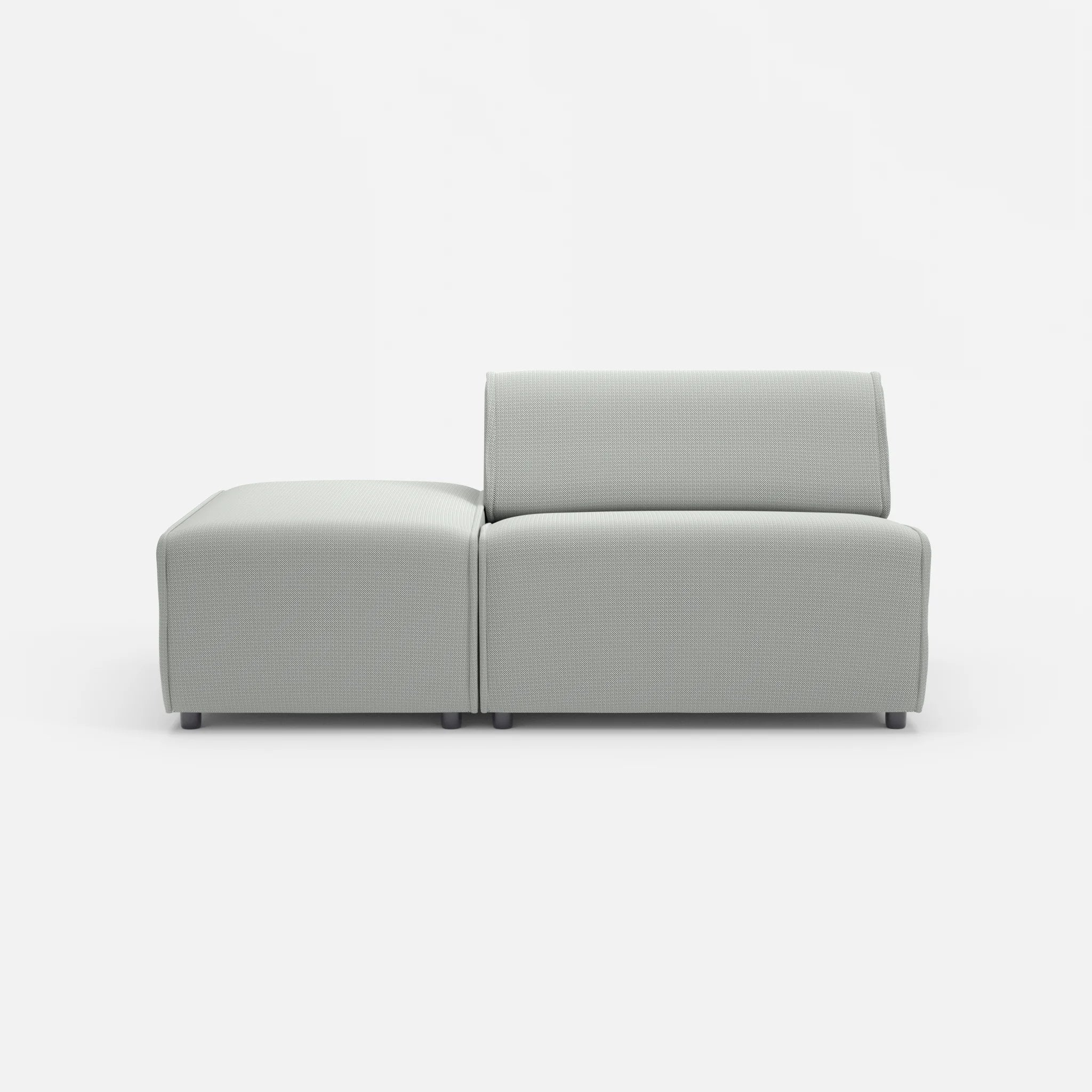 1 Sitzer Sofa Belleform mit offener Seite ohne Armlehne 1 credopepper in Dunkelgrau von vorne