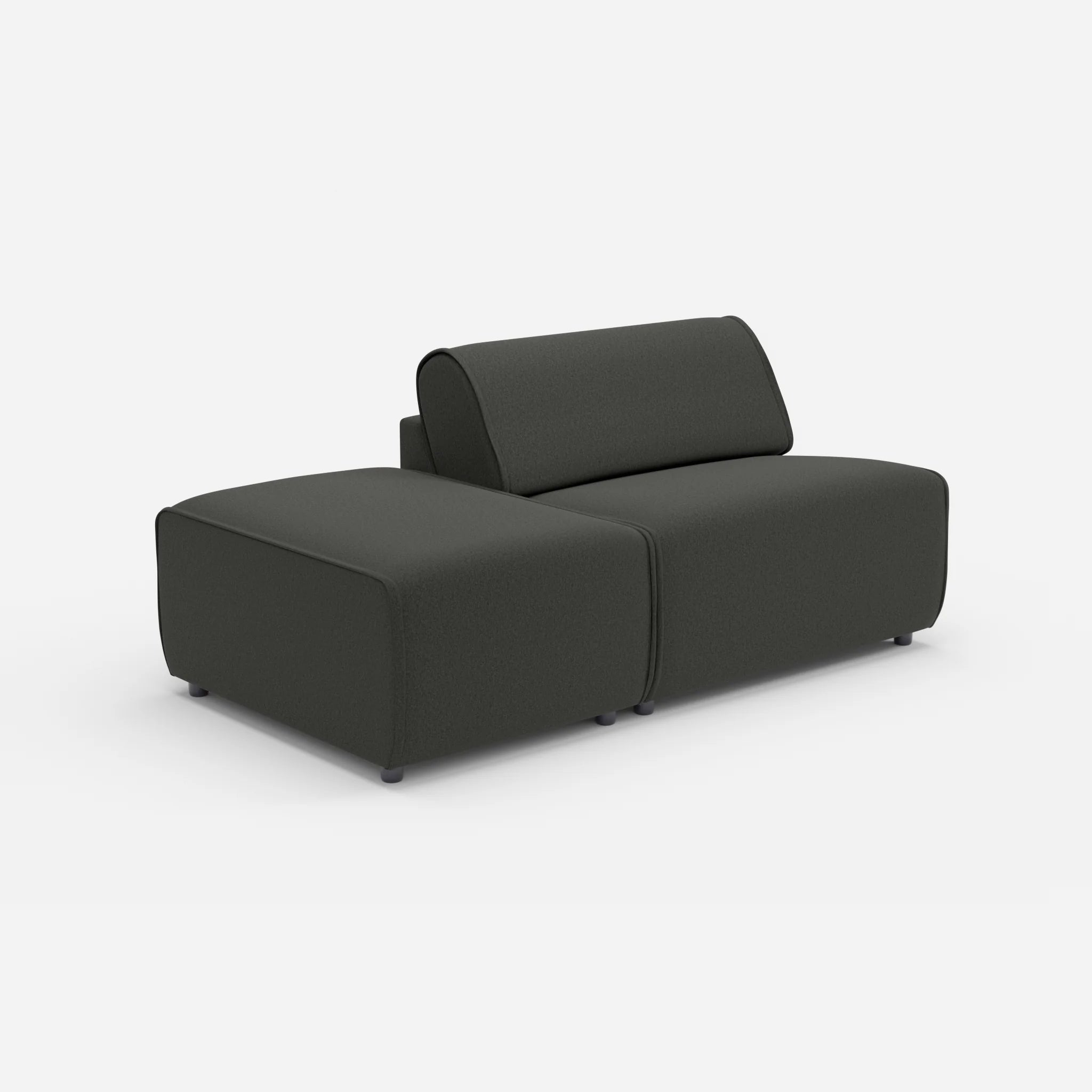 1 Sitzer Sofa Belleform mit offener Seite ohne Armlehne 1 dama0002 in Anthrazit von der Seite