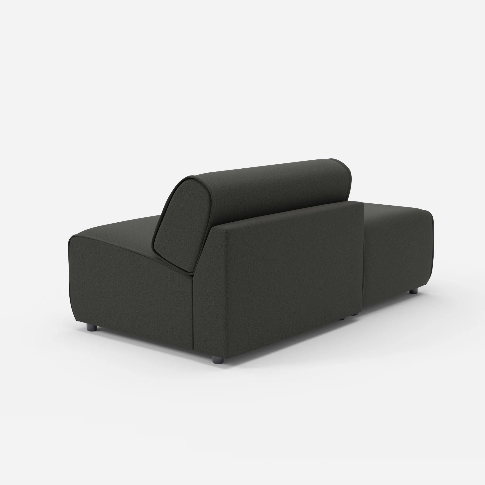 1 Sitzer Sofa Belleform mit offener Seite ohne Armlehne 1 dama0002 in Anthrazit von hinten