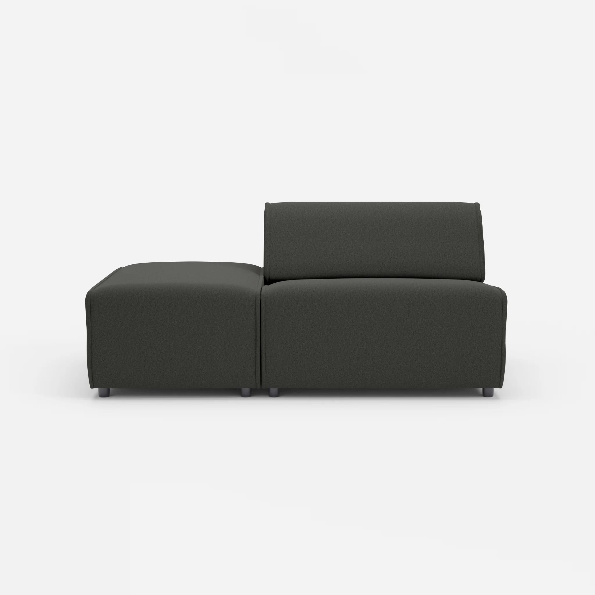 1 Sitzer Sofa Belleform mit offener Seite ohne Armlehne 1 dama0002 in Anthrazit von vorne