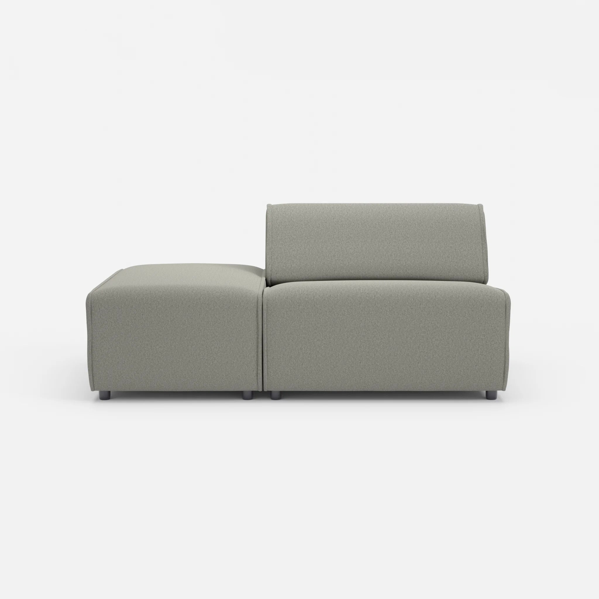 1 Sitzer Sofa Belleform mit offener Seite ohne Armlehne 1 dama0003 in Mittelgrau von vorne
