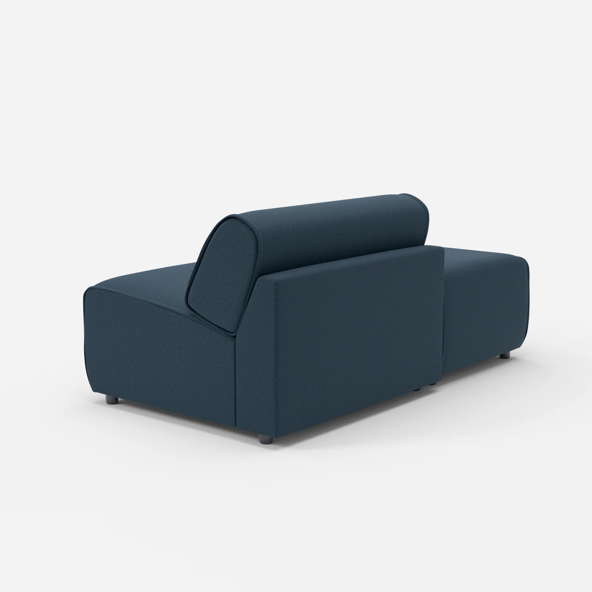 1 Sitzer Sofa Belleform mit offener Seite ohne Armlehne 1 dama0014 in Dunkelblau von hinten