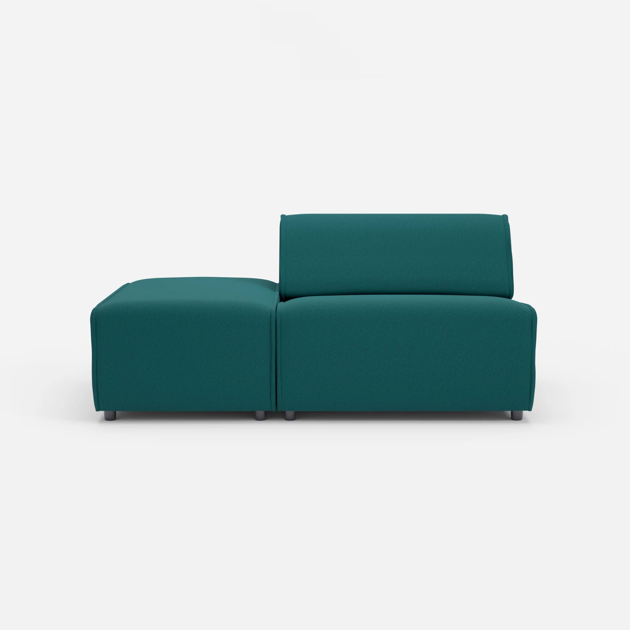 1 Sitzer Sofa Belleform mit offener Seite ohne Armlehne 1 dama0018 in Türkis von vorne