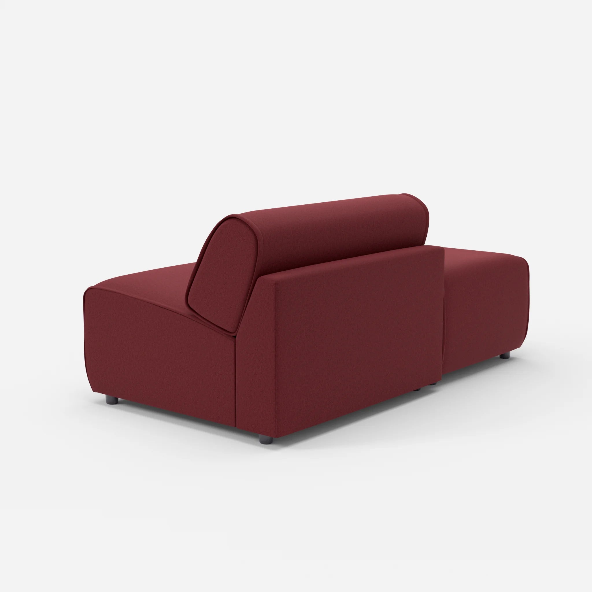 1 Sitzer Sofa Belleform mit offener Seite ohne Armlehne 1 dama0034 in Bordeaux von hinten