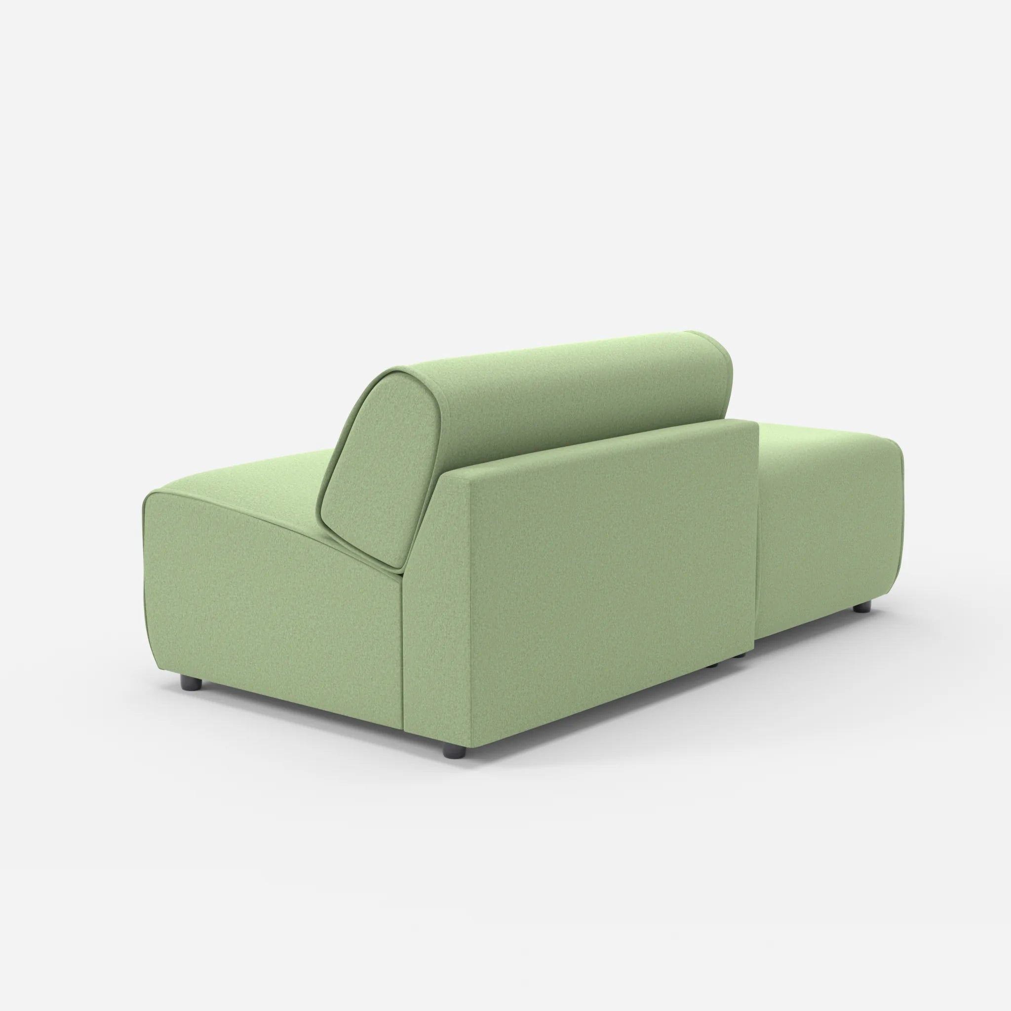 1 Sitzer Sofa Belleform mit offener Seite ohne Armlehne 1 dama0042 in Hellgrün von hinten