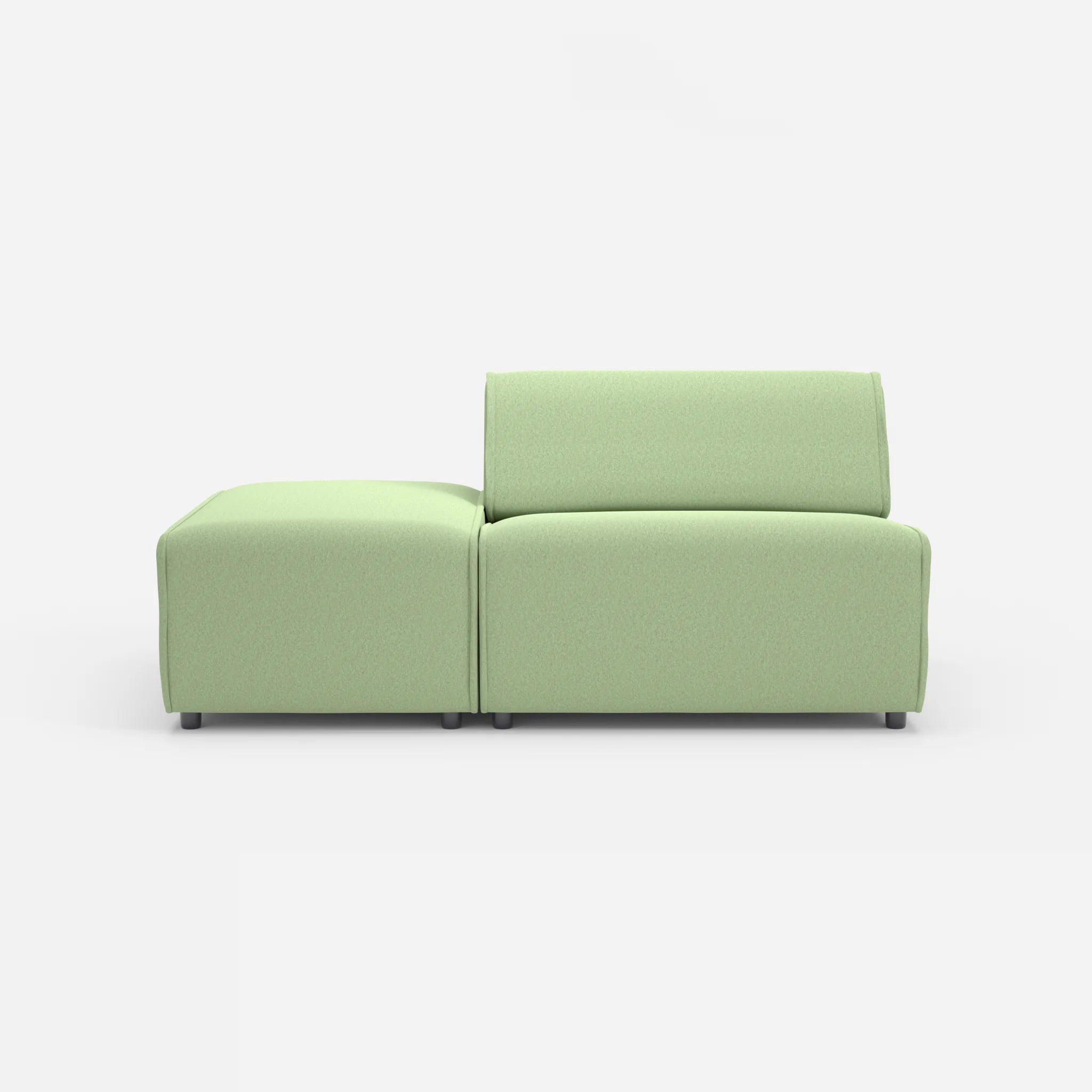 1 Sitzer Sofa Belleform mit offener Seite ohne Armlehne 1 dama0042 in Hellgrün von vorne
