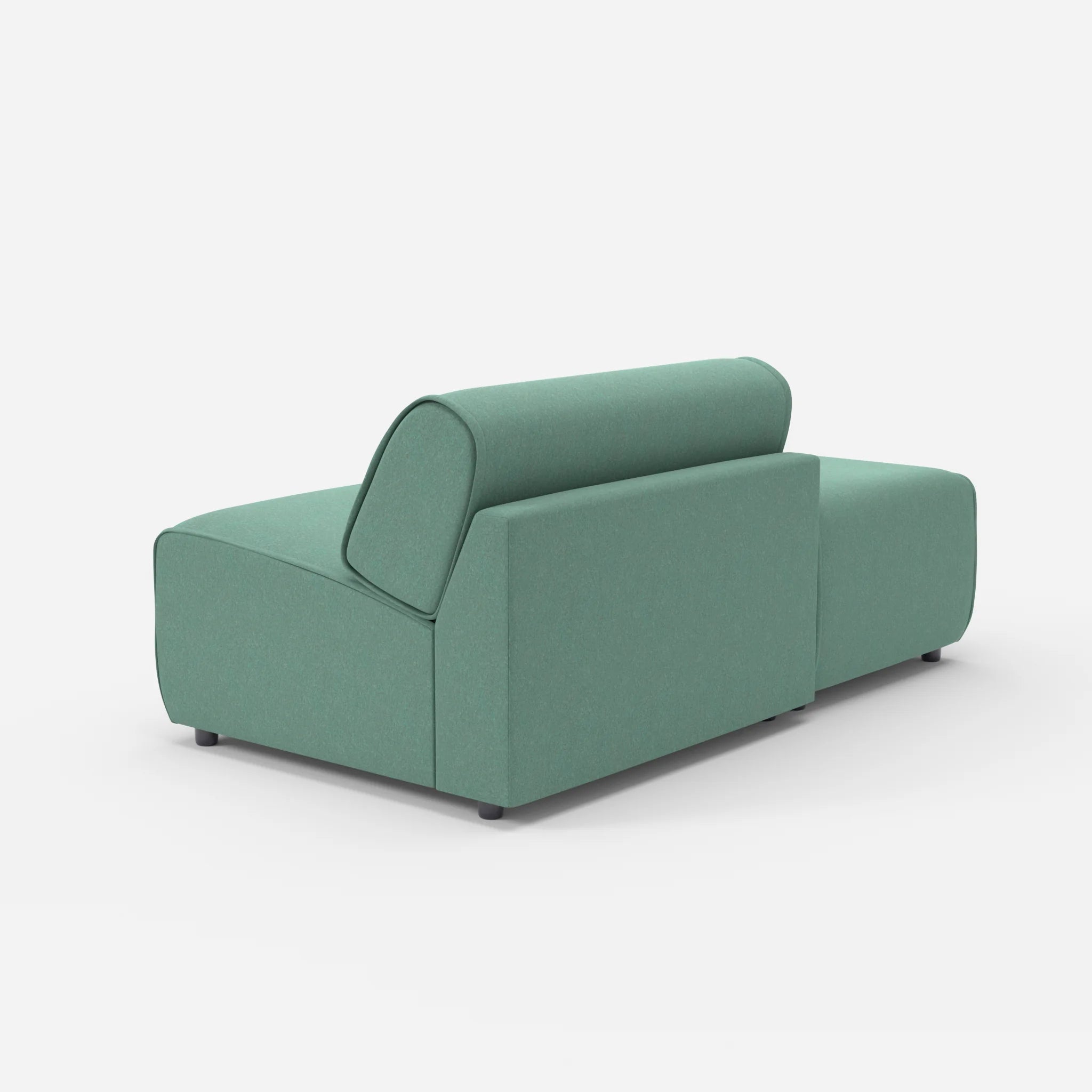 1 Sitzer Sofa Belleform mit offener Seite ohne Armlehne 1 dama0045 in Türkis von hinten