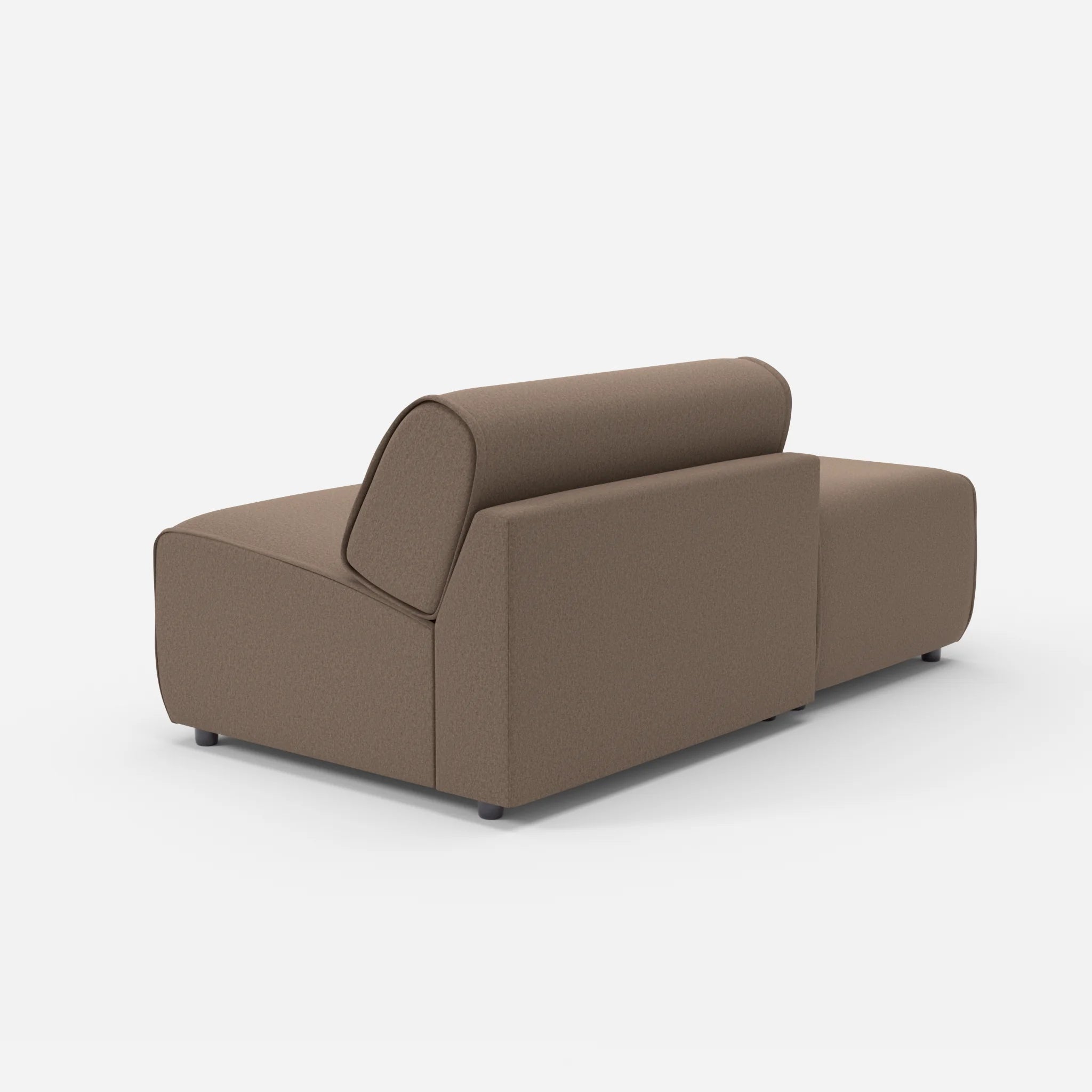 1 Sitzer Sofa Belleform mit offener Seite ohne Armlehne 1 dama0051 in Braun von hinten