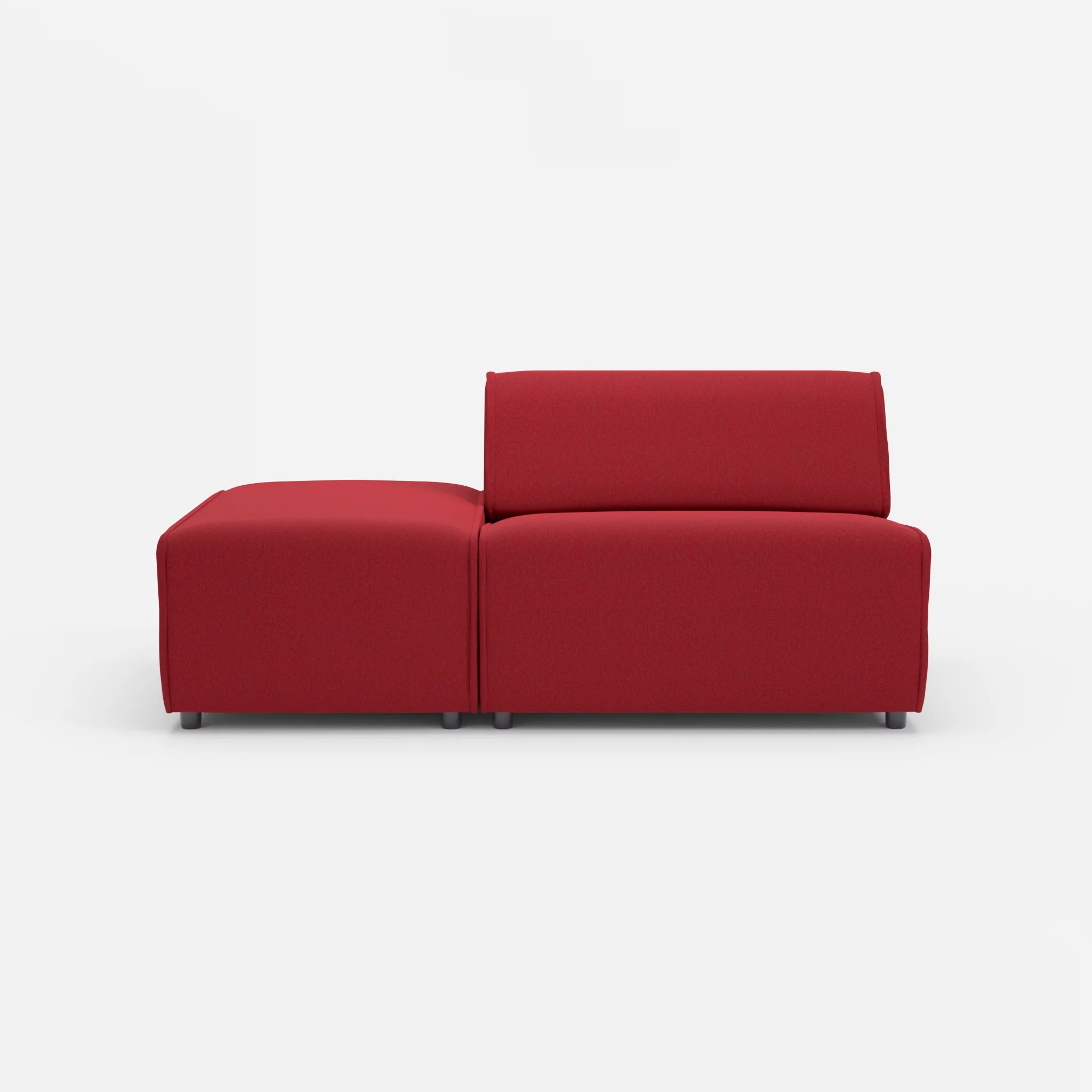 1 Sitzer Sofa Belleform mit offener Seite ohne Armlehne 1 dama0053 in Rot von vorne