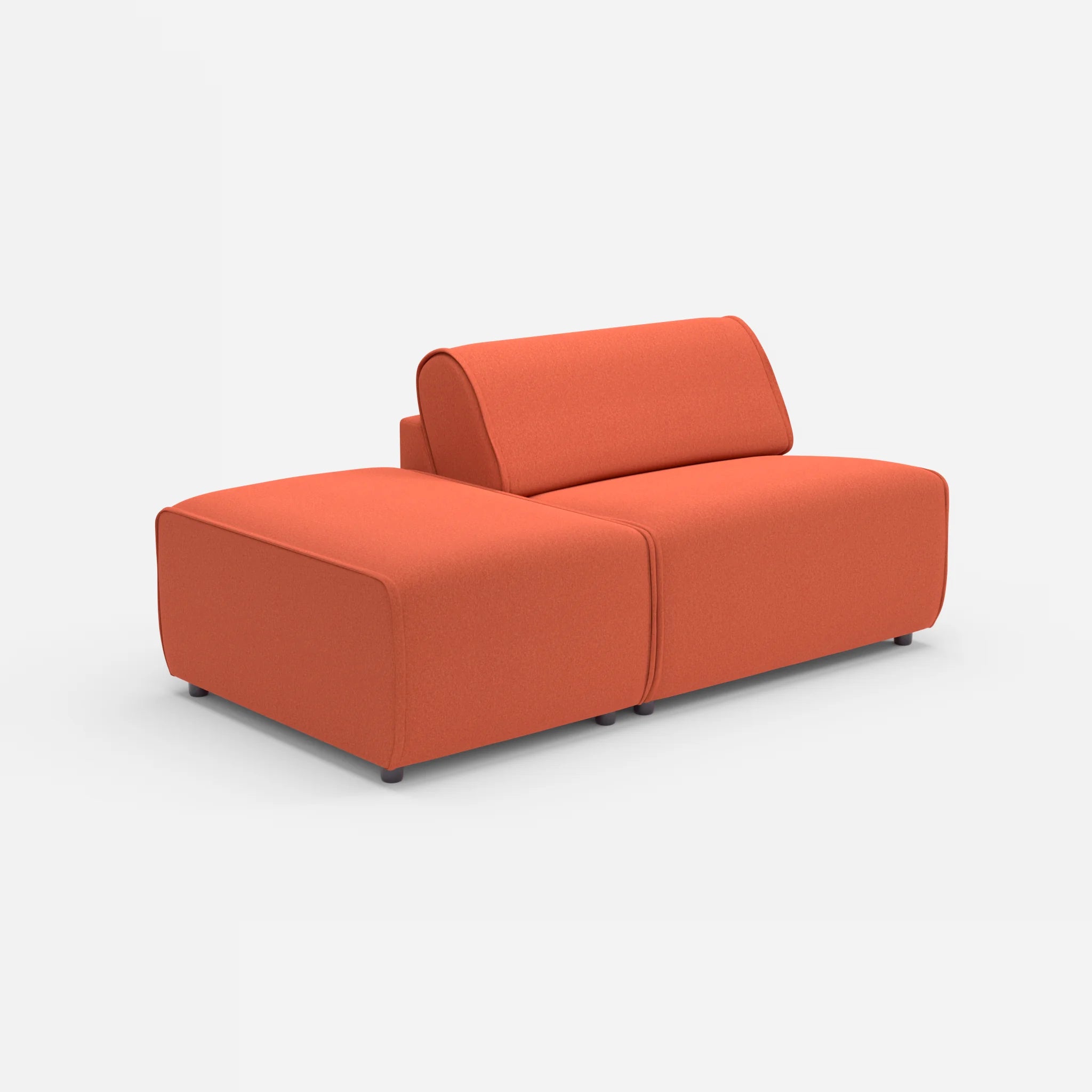 1 Sitzer Sofa Belleform mit offener Seite ohne Armlehne 1 dama0062 in Orange von der Seite