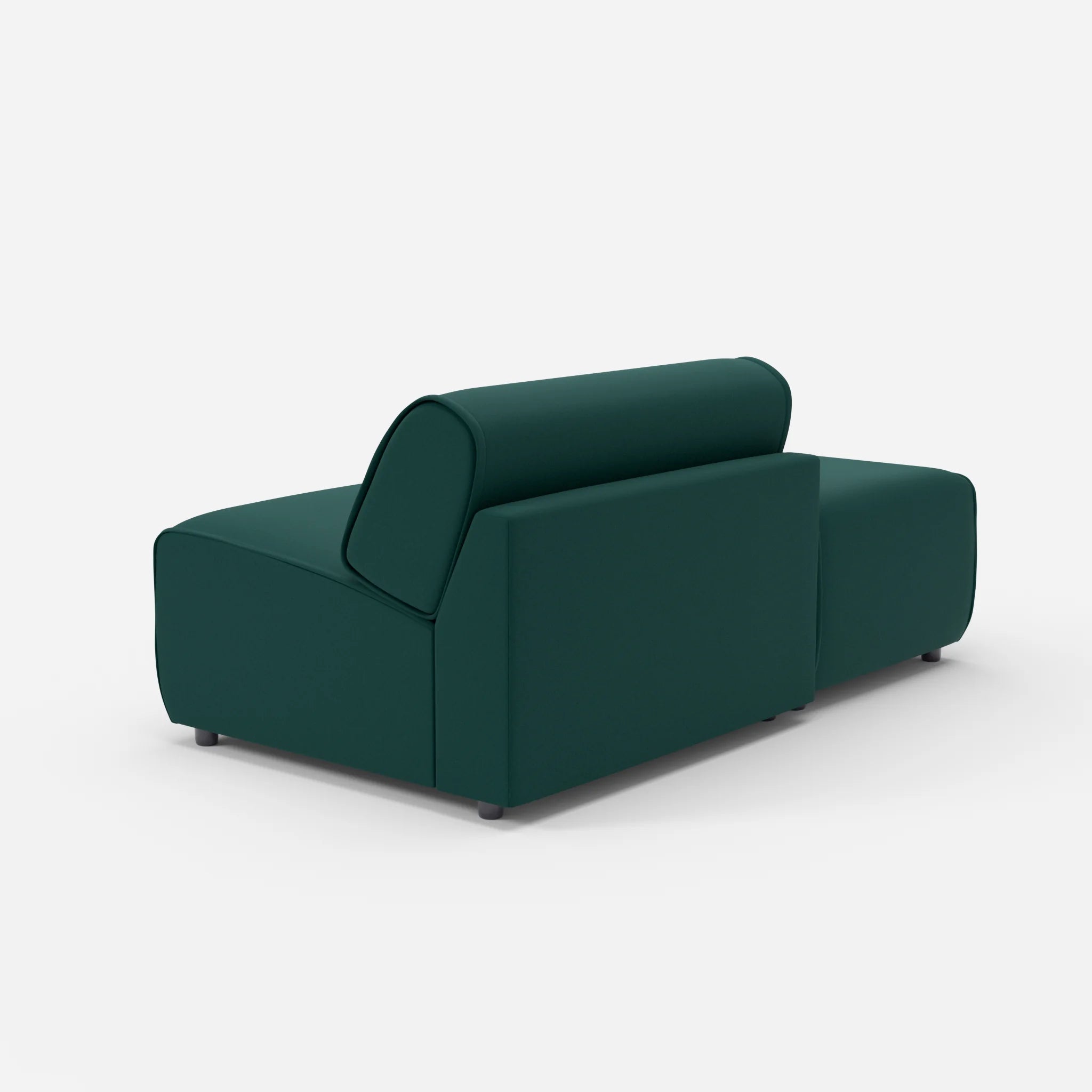 1 Sitzer Sofa Belleform mit offener Seite ohne Armlehne 1 dama0073 in Petrol von hinten