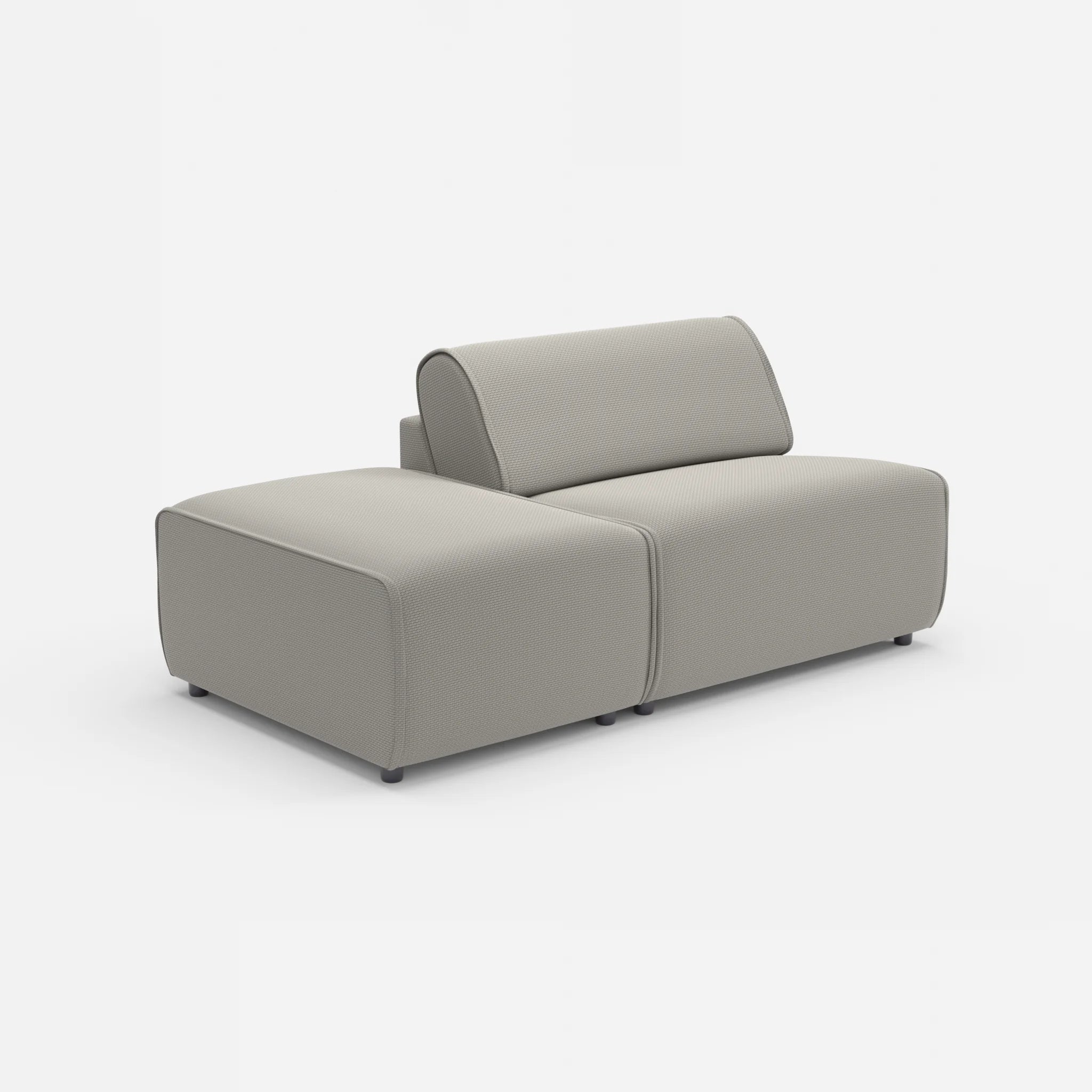 1 Sitzer Sofa Belleform mit offener Seite ohne Armlehne 1 nabucco1003 in Hellgrau von der Seite