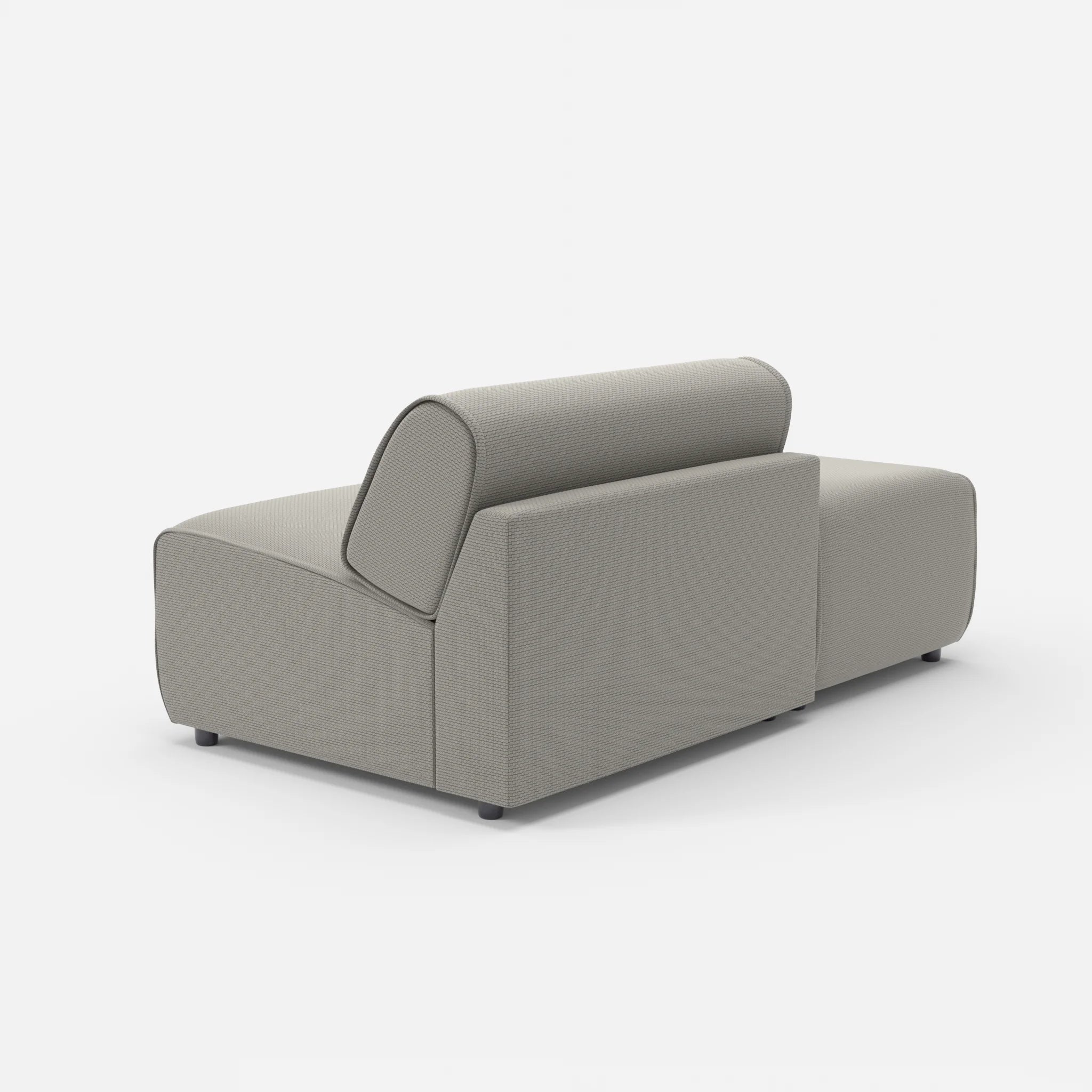 1 Sitzer Sofa Belleform mit offener Seite ohne Armlehne 1 nabucco1003 in Hellgrau von hinten