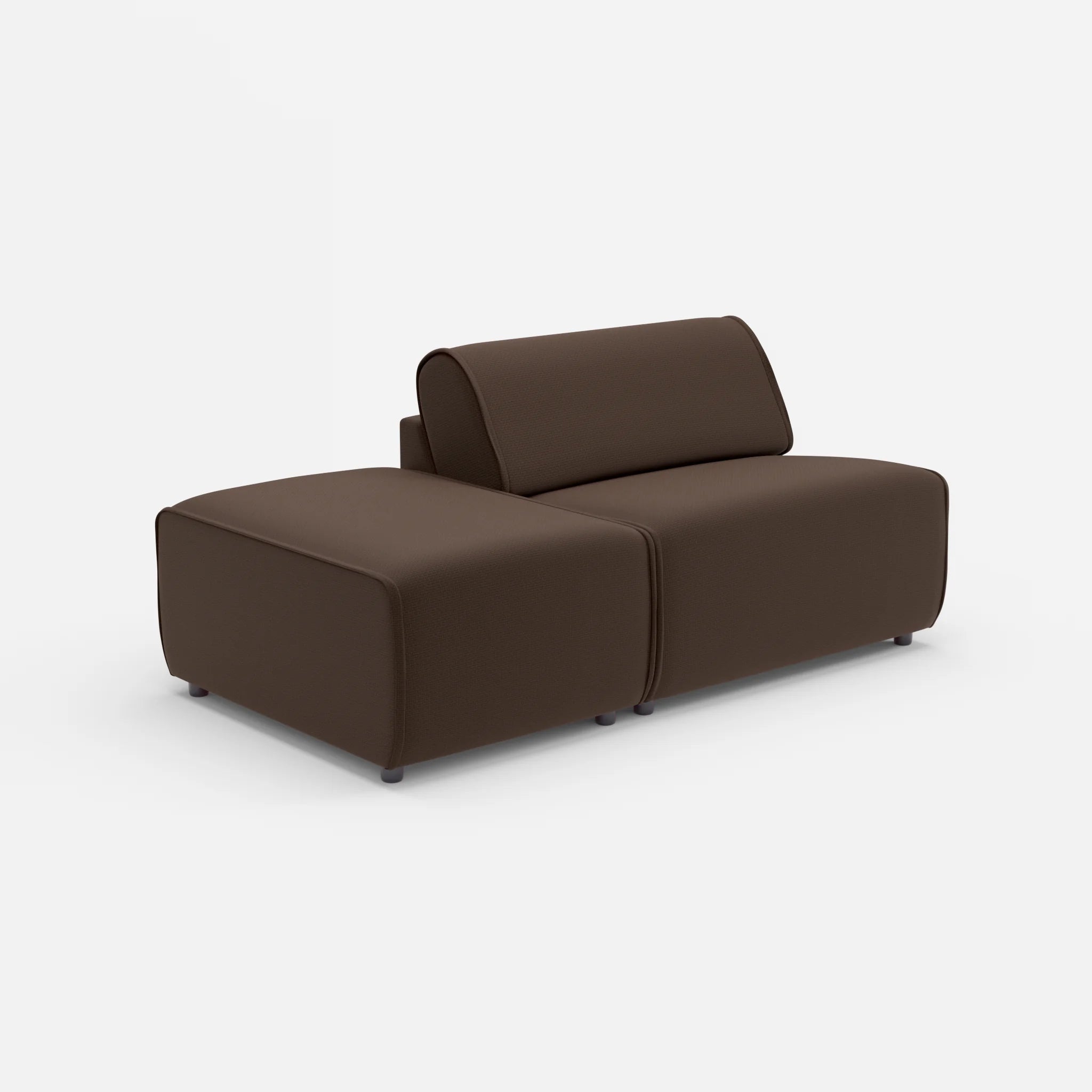 1 Sitzer Sofa Belleform mit offener Seite ohne Armlehne 1 nabucco2022 in Dunkelbraun von der Seite