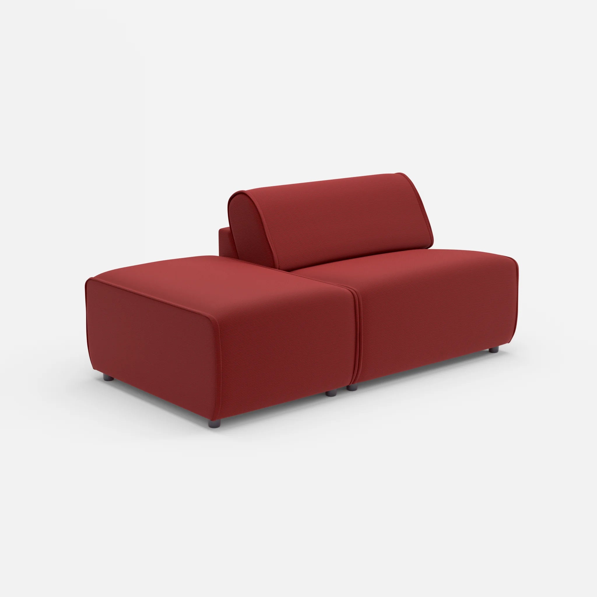 1 Sitzer Sofa Belleform mit offener Seite ohne Armlehne 1 nabucco4021 in Rot von der Seite