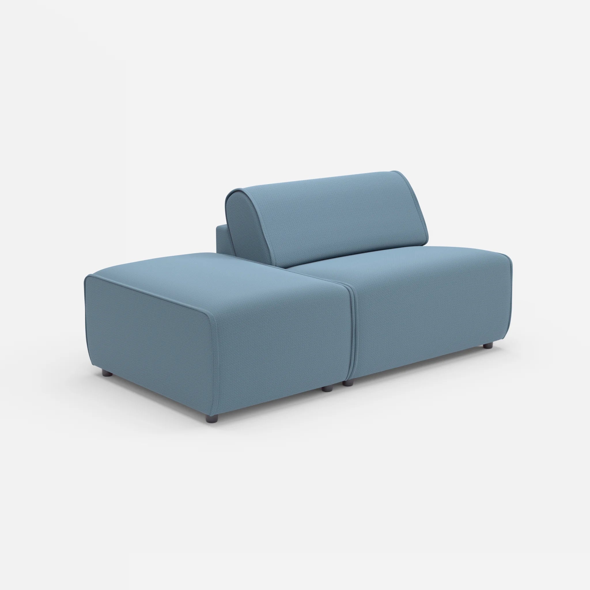 1 Sitzer Sofa Belleform mit offener Seite ohne Armlehne 1 nabucco6043 in Blau von der Seite