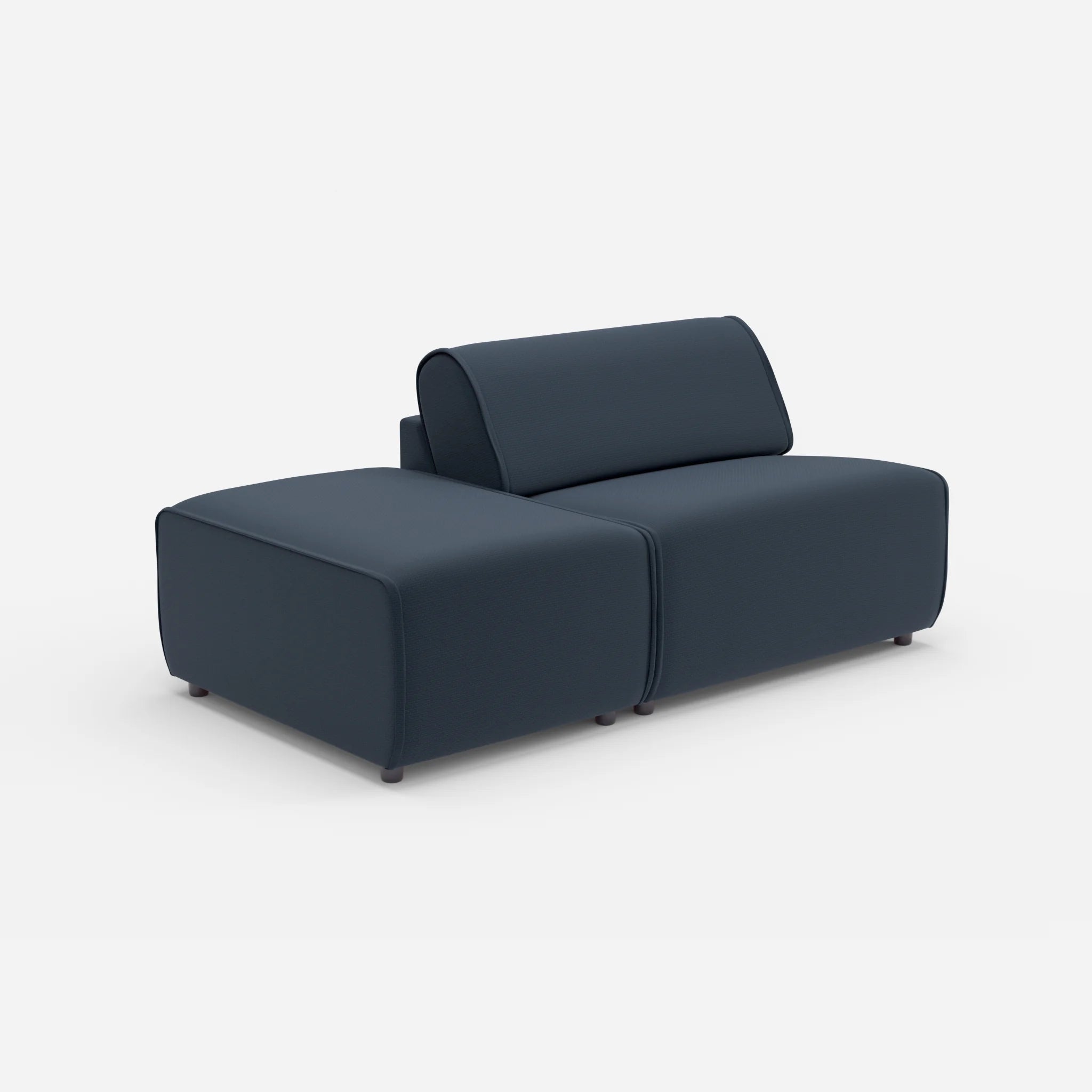 1 Sitzer Sofa Belleform mit offener Seite ohne Armlehne 1 nabucco6098 in Dunkelblau von der Seite