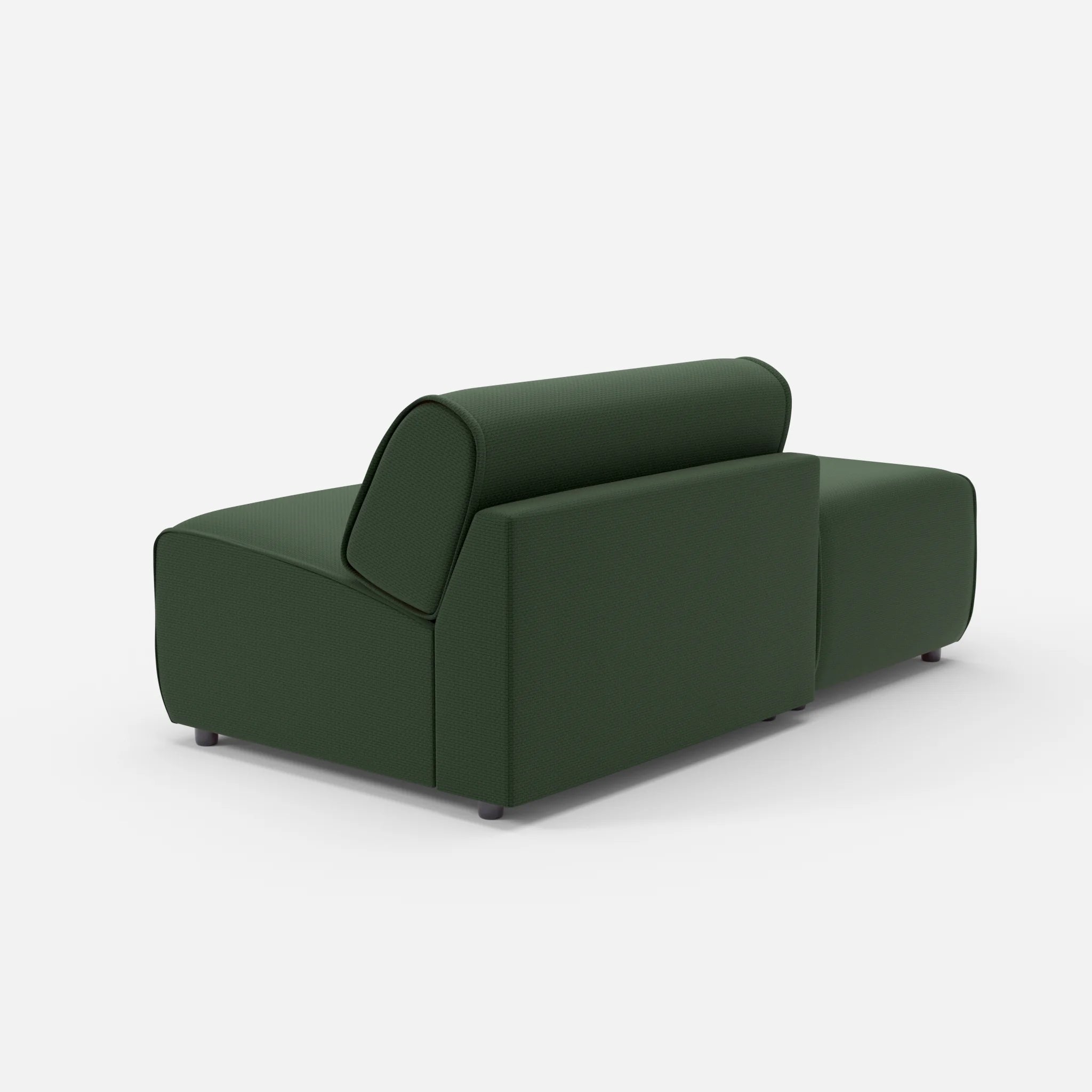 1 Sitzer Sofa Belleform mit offener Seite ohne Armlehne 1 nabucco7029 in Dunkelgrün von hinten