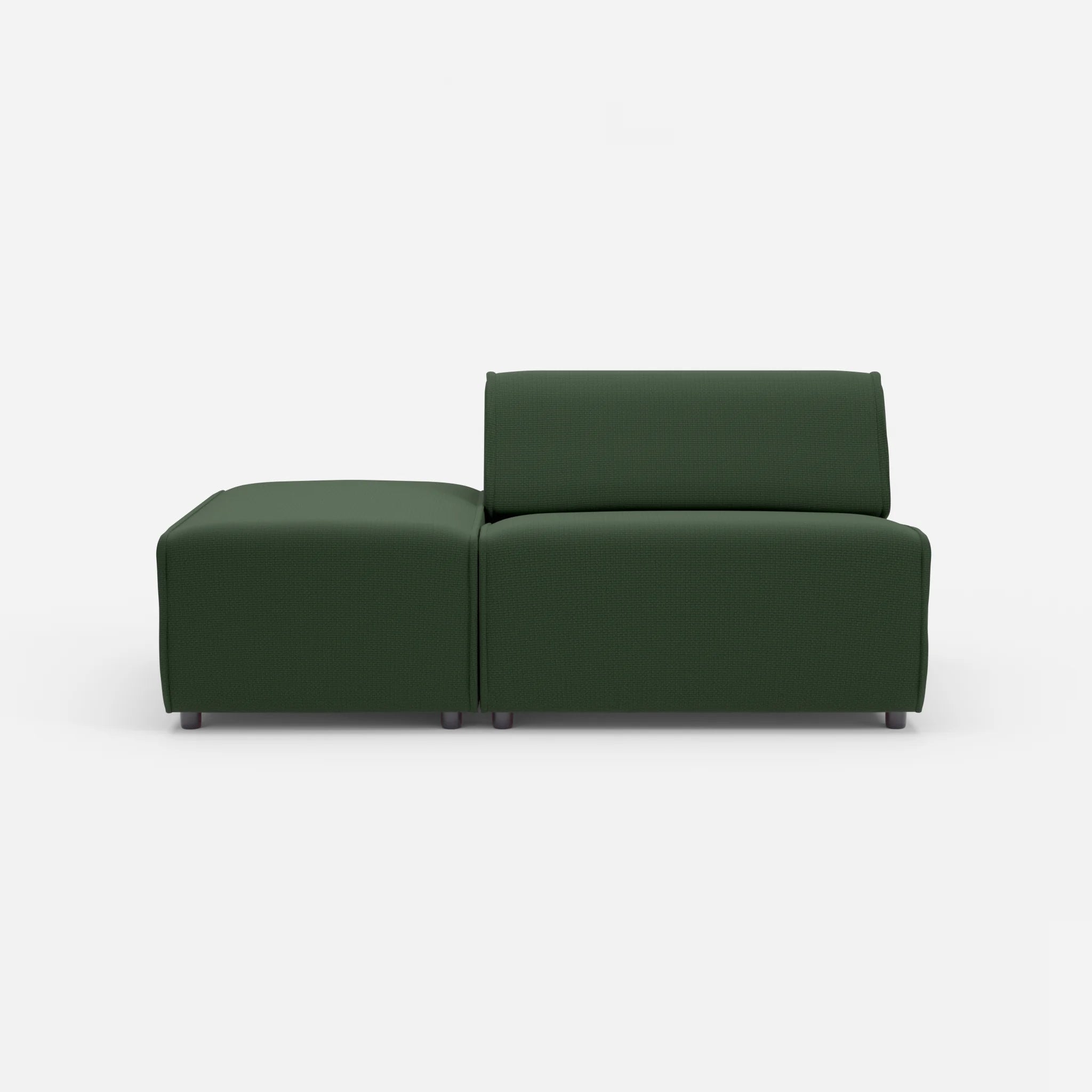1 Sitzer Sofa Belleform mit offener Seite ohne Armlehne 1 nabucco7029 in Dunkelgrün von vorne