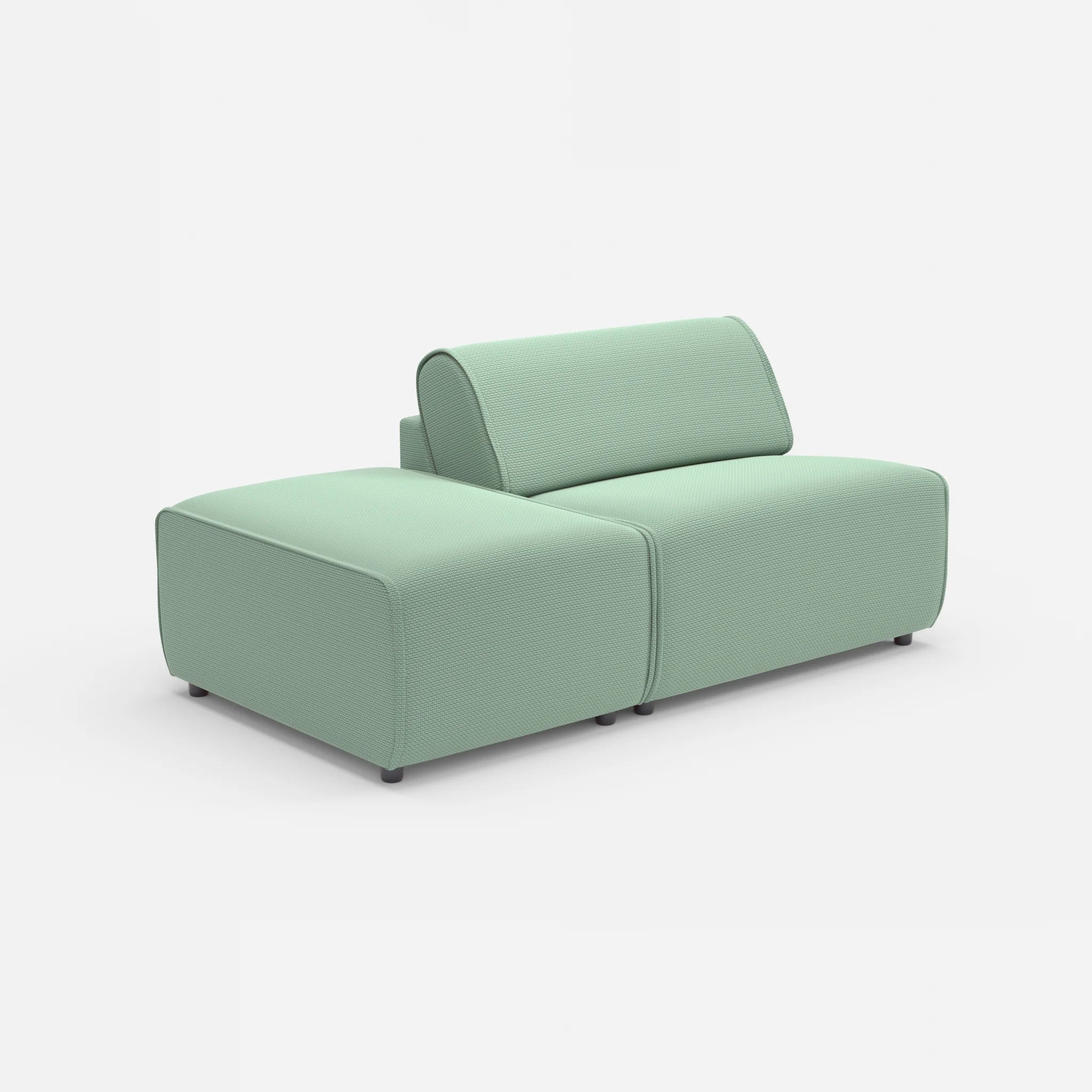 1 Sitzer Sofa Belleform mit offener Seite ohne Armlehne 1 nabucco7030 in Türkis von der Seite