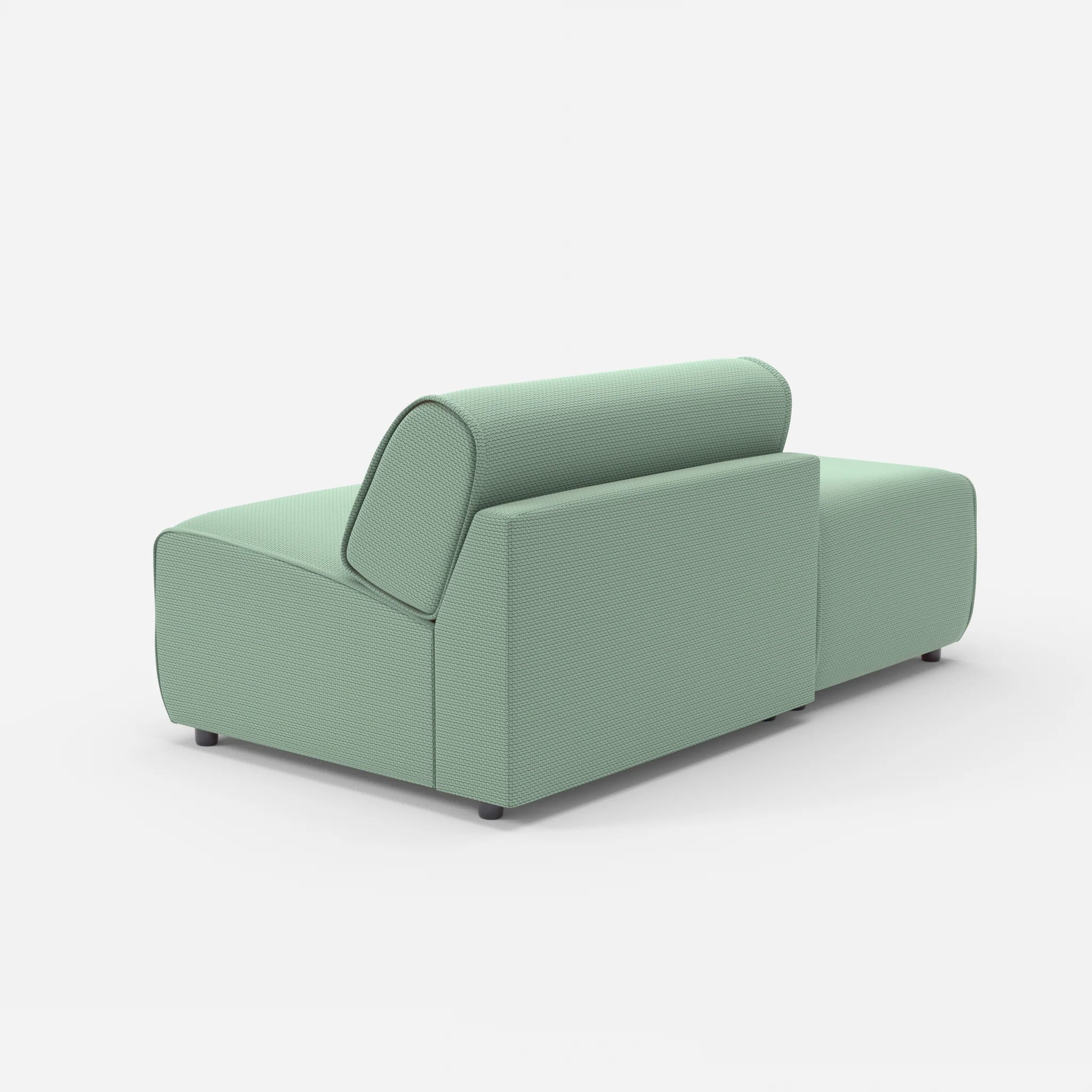 1 Sitzer Sofa Belleform mit offener Seite ohne Armlehne 1 nabucco7030 in Türkis von hinten