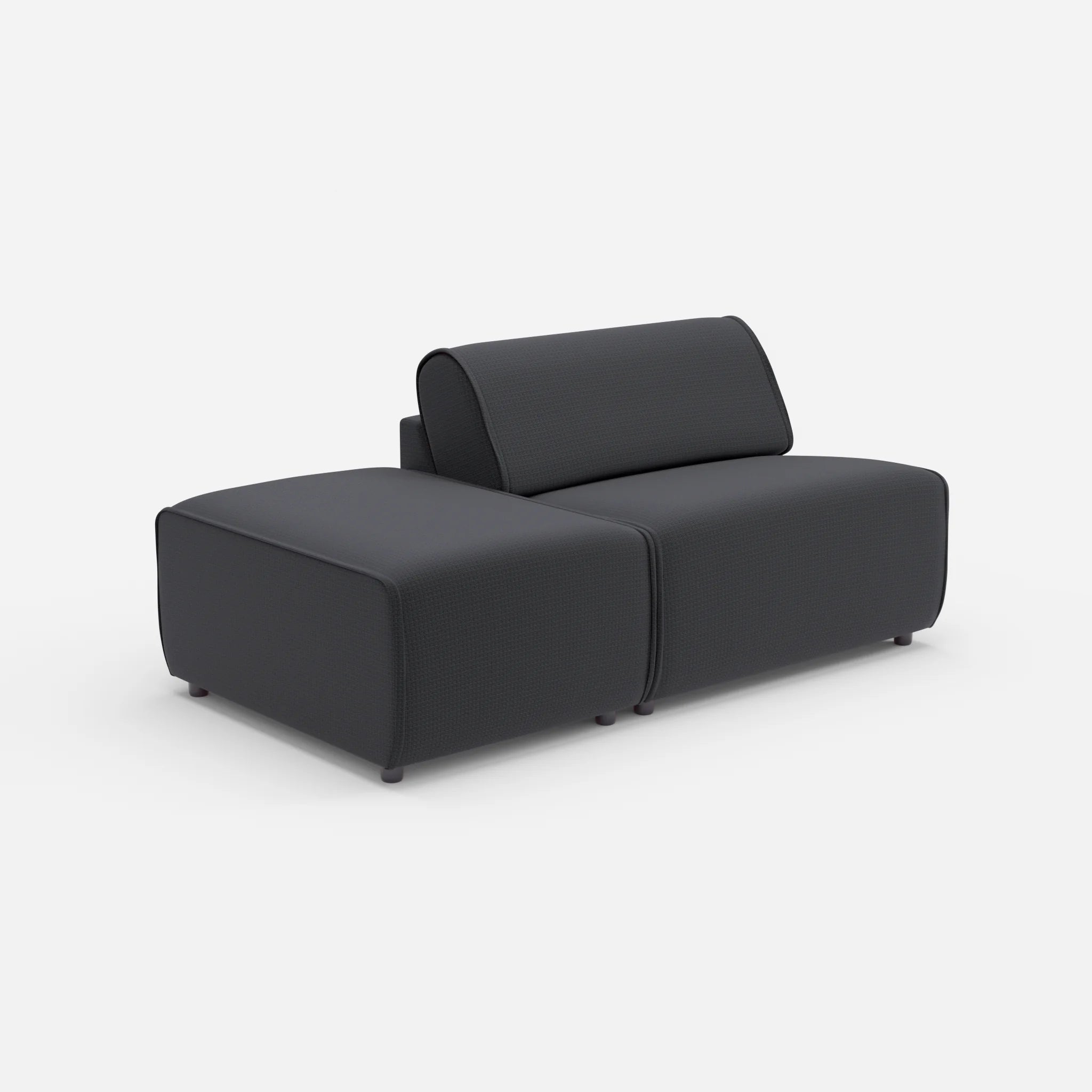 1 Sitzer Sofa Belleform mit offener Seite ohne Armlehne 1 nabucco8019 in Anthrazit von der Seite
