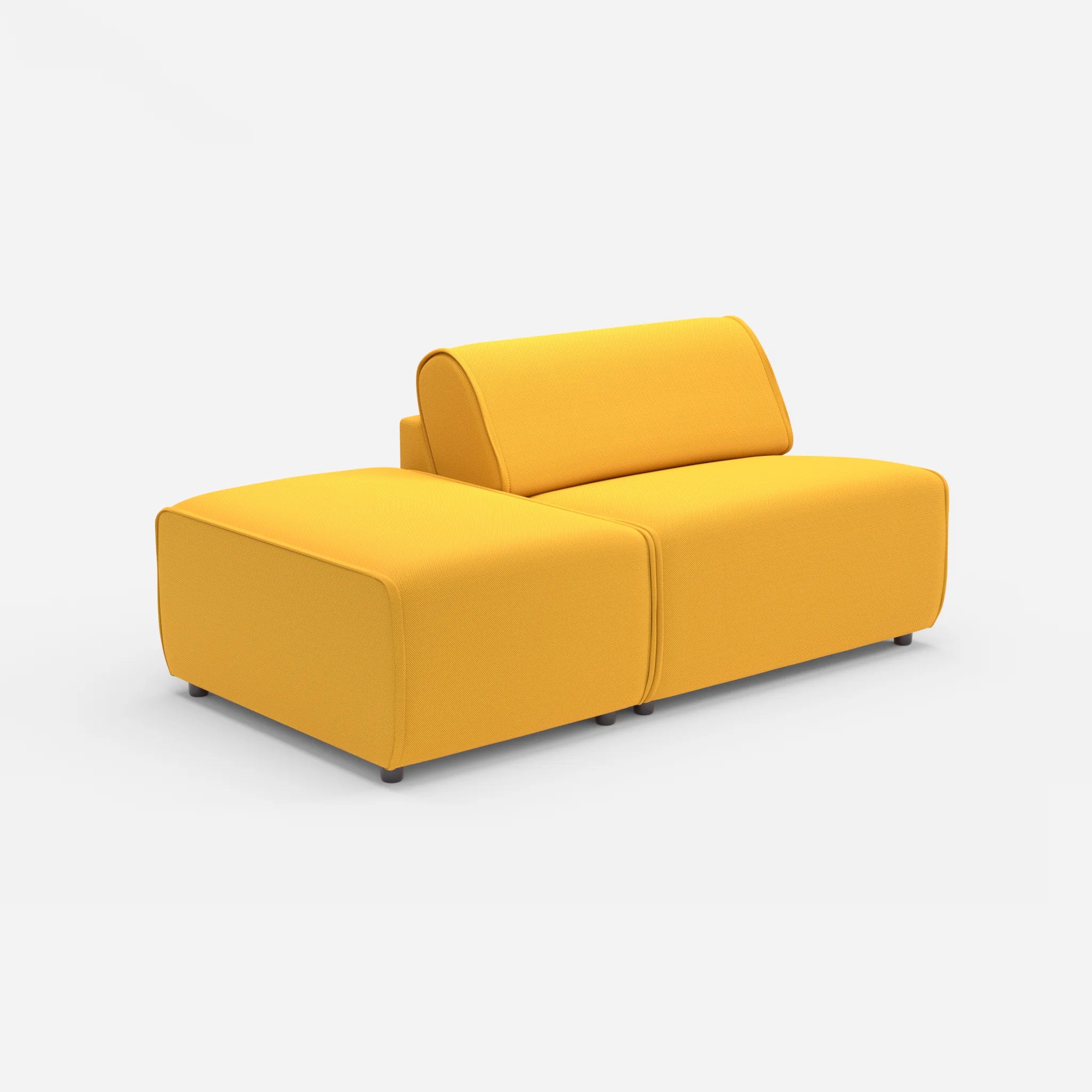 1 Sitzer Sofa Belleform mit offener Seite ohne Armlehne 1 novumcurry in Curry von der Seite