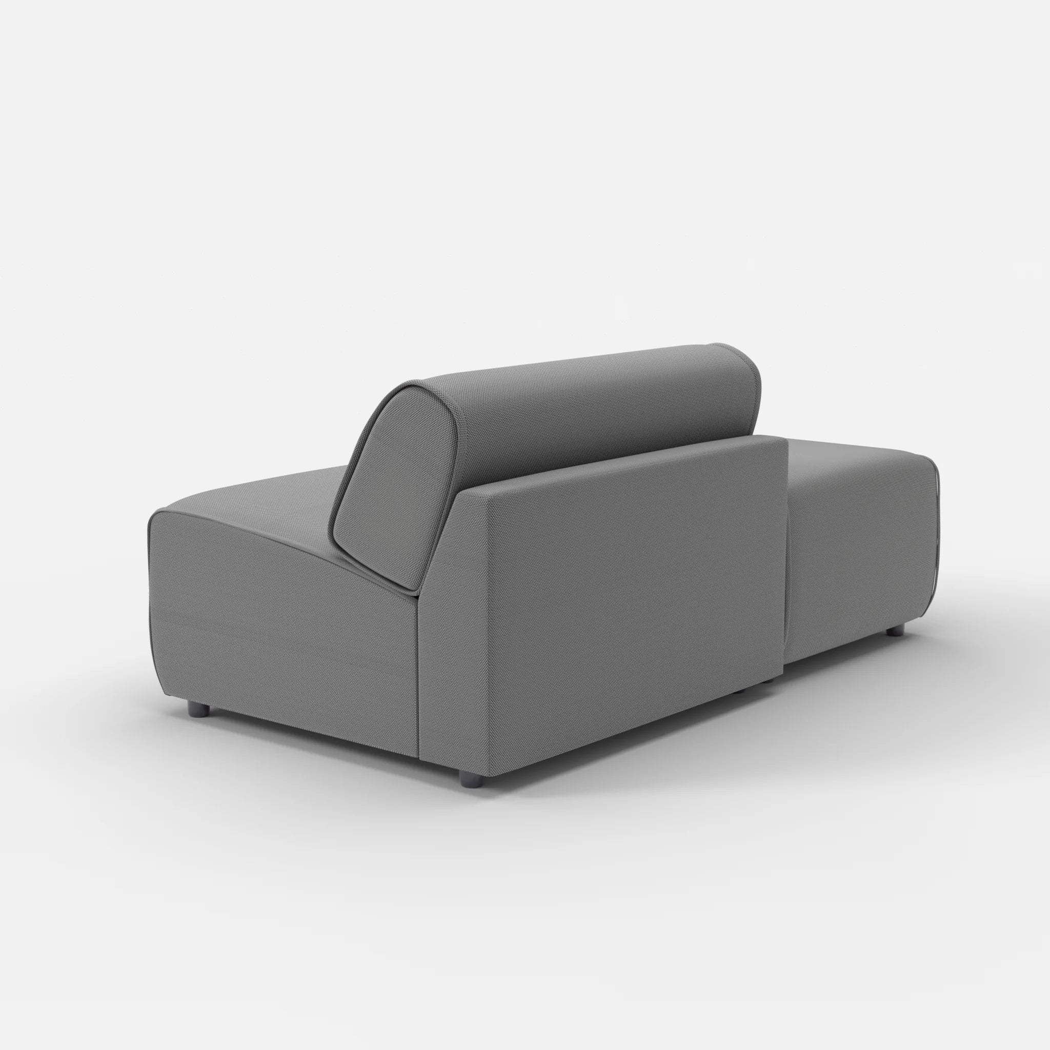 1 Sitzer Sofa Belleform mit offener Seite ohne Armlehne 1 novumkies in Mittelgrau von hinten