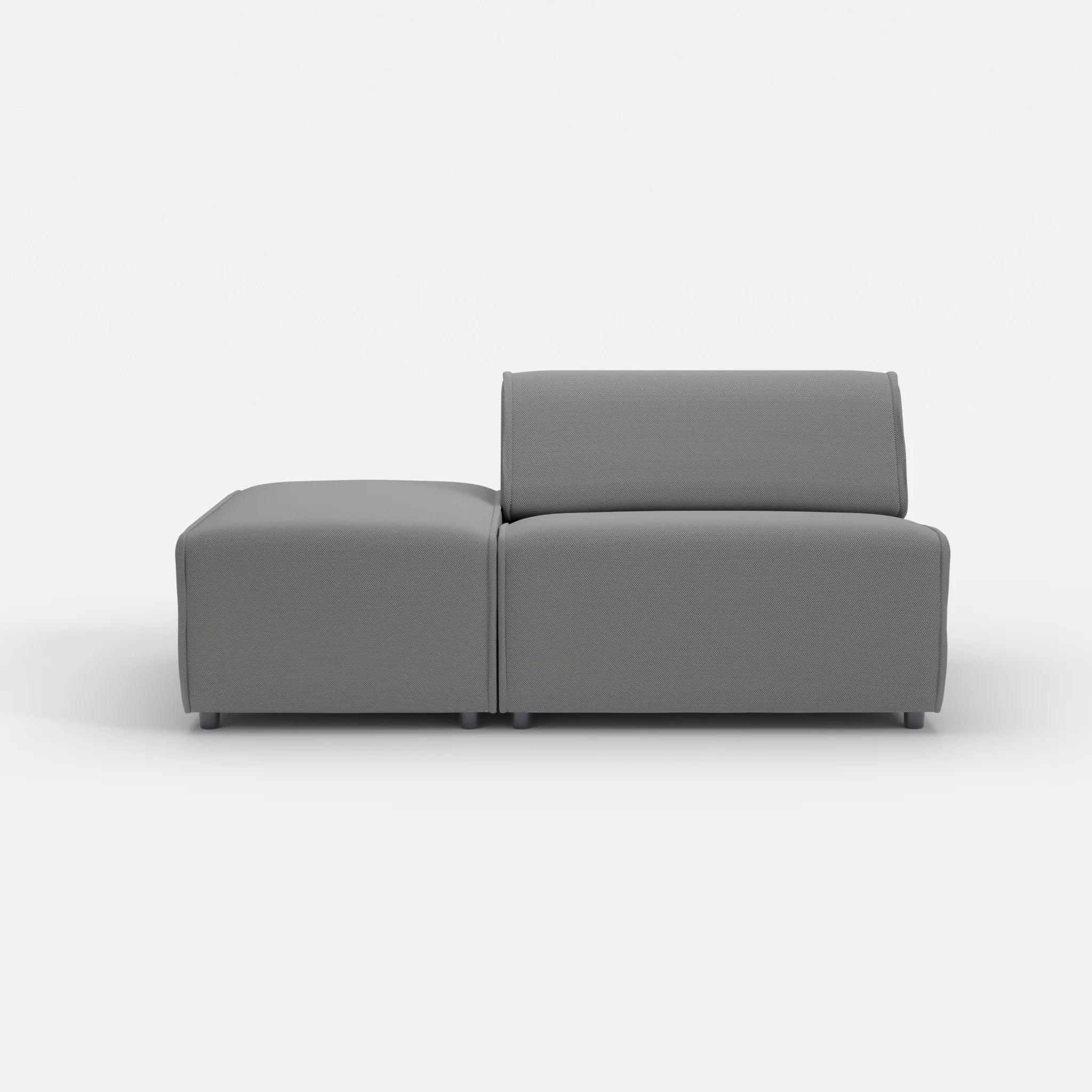 1 Sitzer Sofa Belleform mit offener Seite ohne Armlehne 1 novumkies in Mittelgrau von vorne
