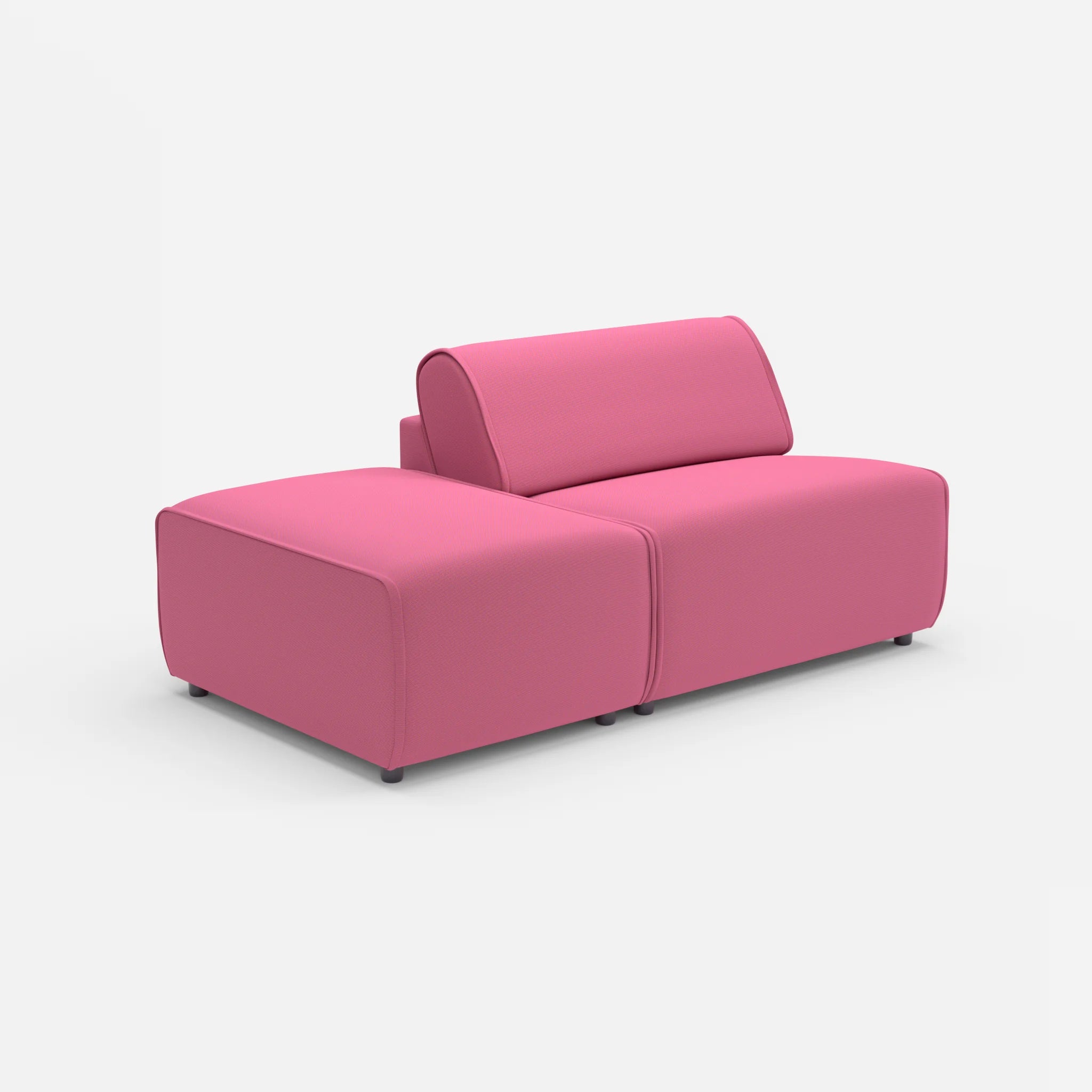 1 Sitzer Sofa Belleform mit offener Seite ohne Armlehne 1 novumlitchi in Violett von der Seite