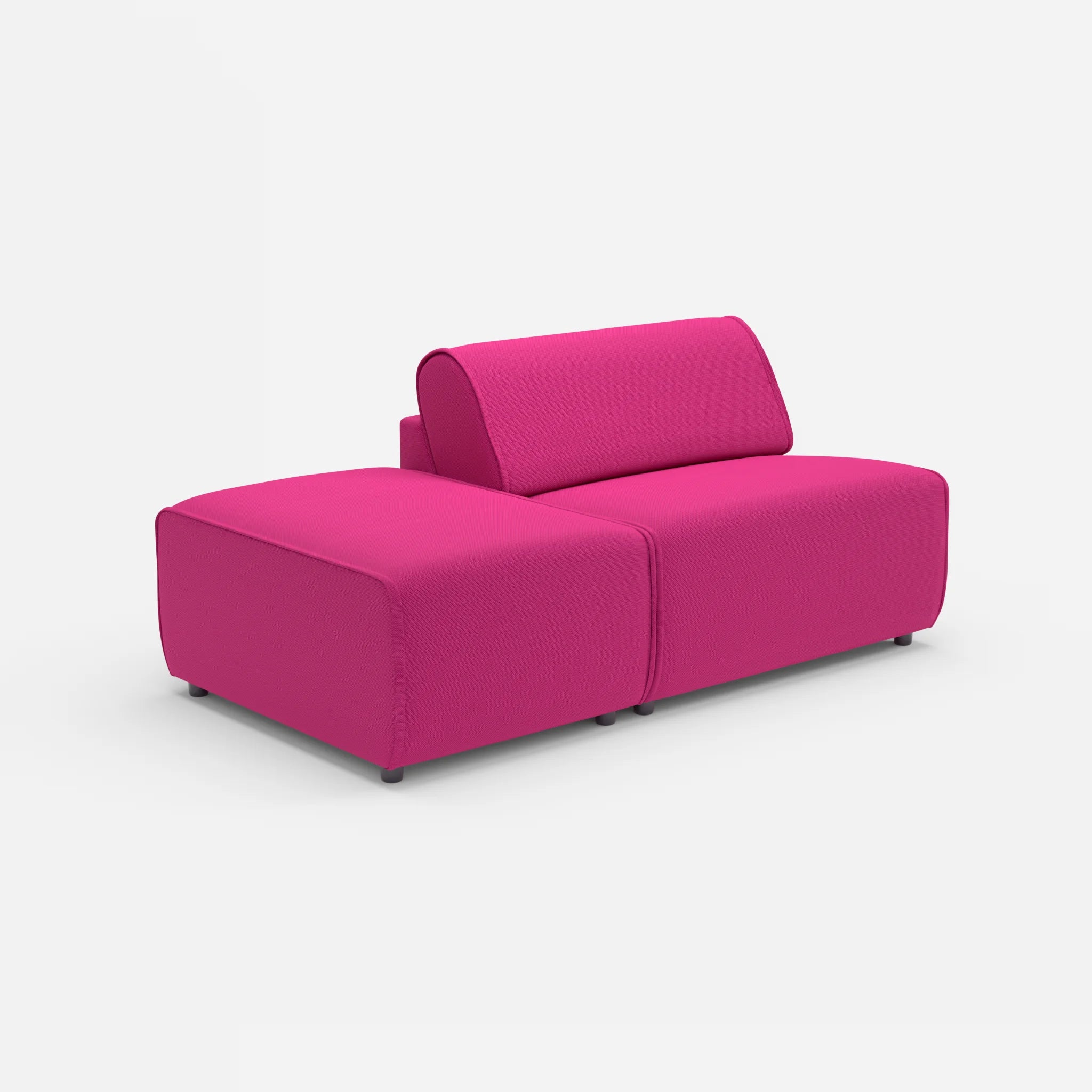 1 Sitzer Sofa Belleform mit offener Seite ohne Armlehne 1 novummagenta in Magenta von der Seite