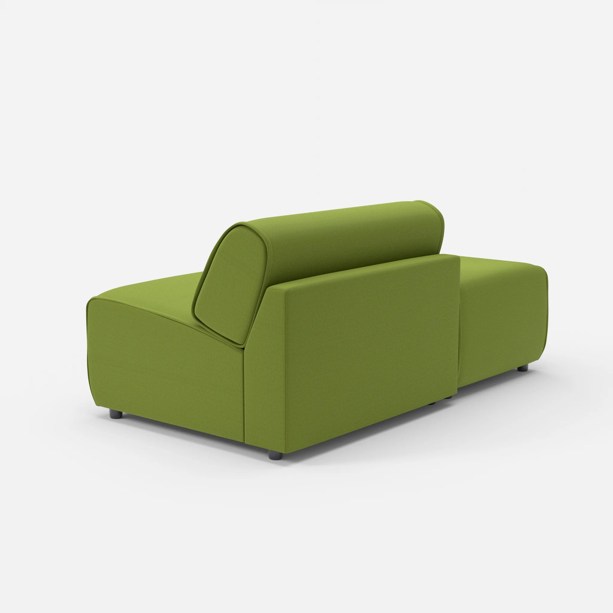 1 Sitzer Sofa Belleform mit offener Seite ohne Armlehne 1 novummoss in Grün von hinten