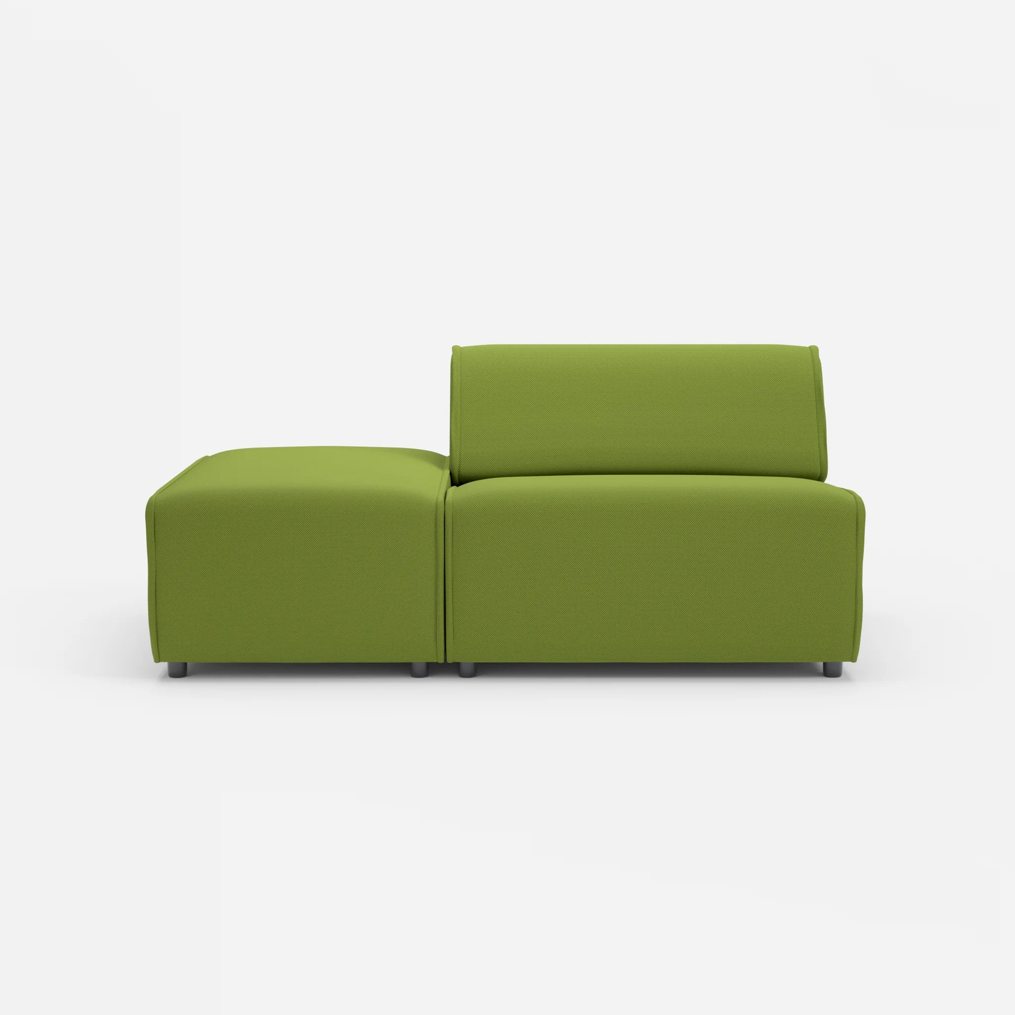 1 Sitzer Sofa Belleform mit offener Seite ohne Armlehne 1 novummoss in Grün von vorne
