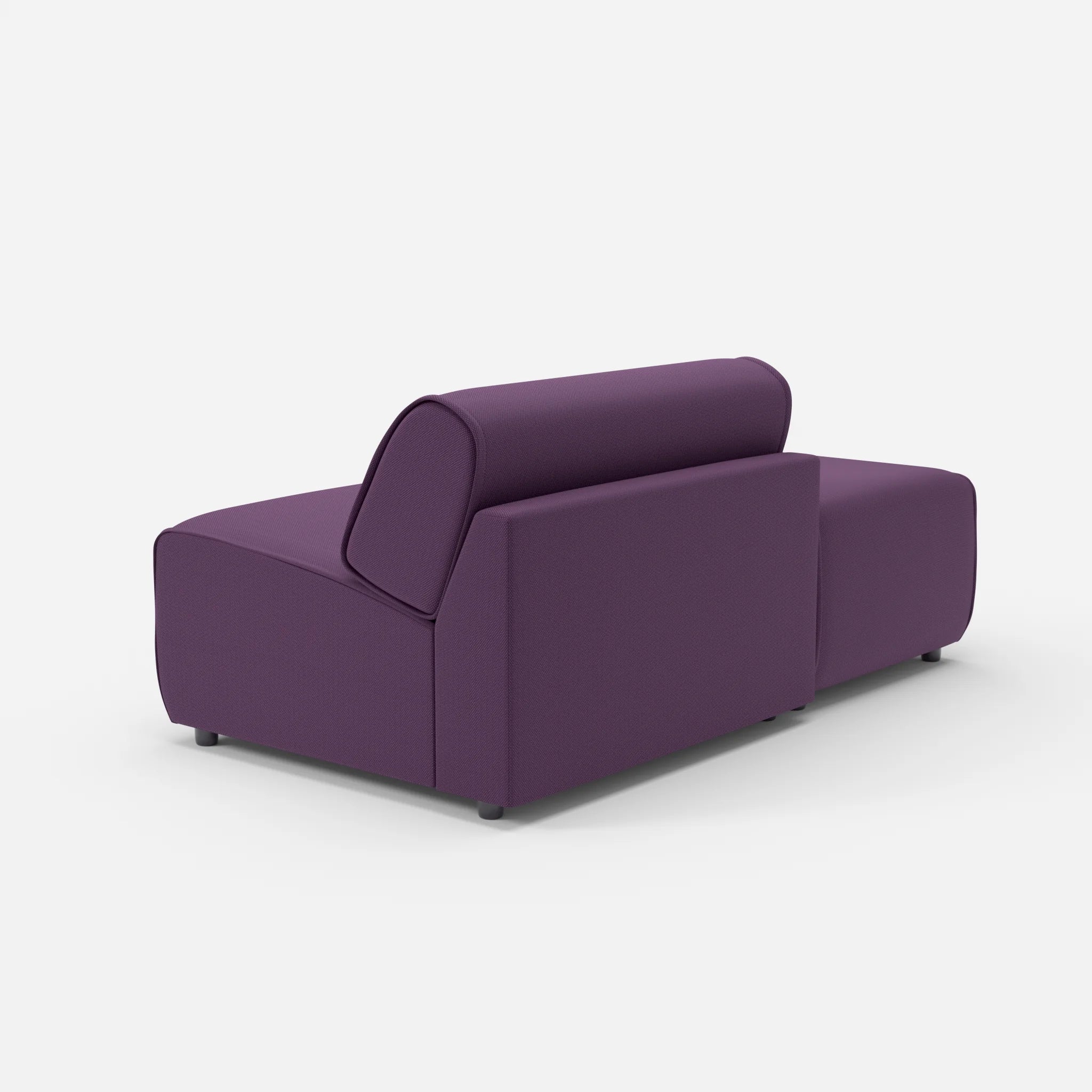 1 Sitzer Sofa Belleform mit offener Seite ohne Armlehne 1 novumprune in Violett von hinten
