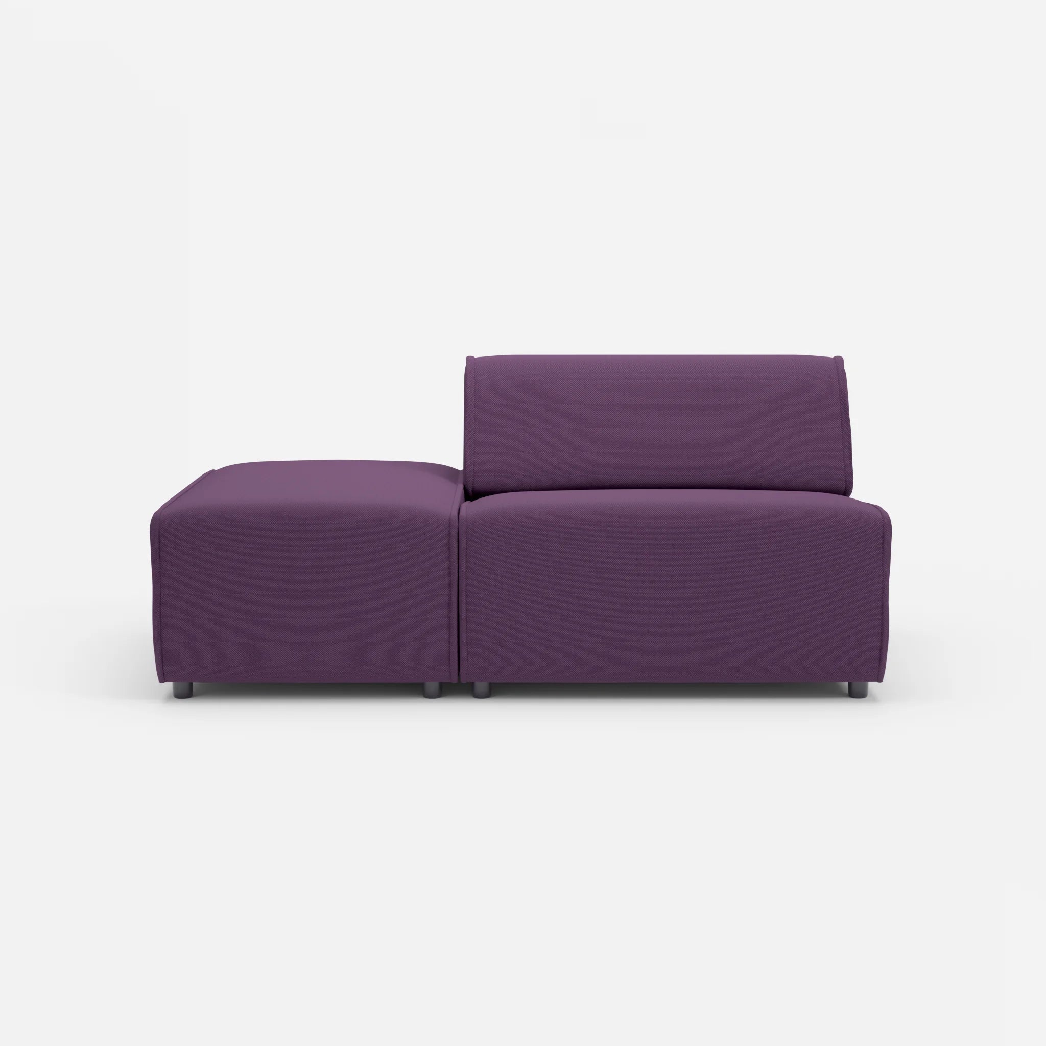 1 Sitzer Sofa Belleform mit offener Seite ohne Armlehne 1 novumprune in Violett von vorne
