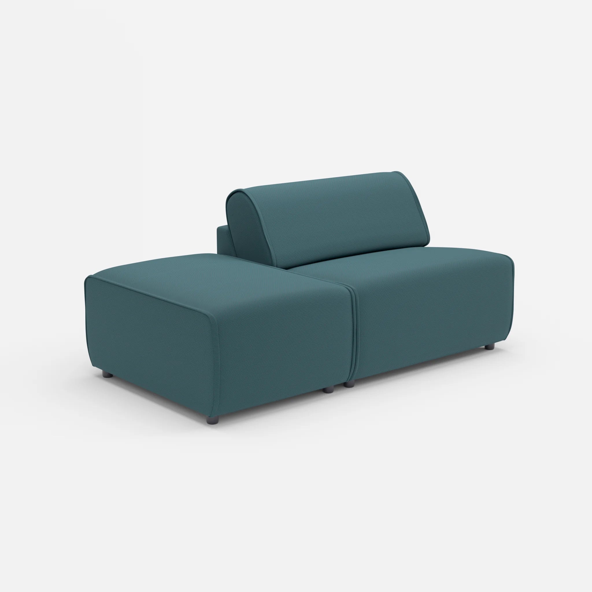 1 Sitzer Sofa Belleform mit offener Seite ohne Armlehne 1 novumsamoa in Dunkelblau von der Seite
