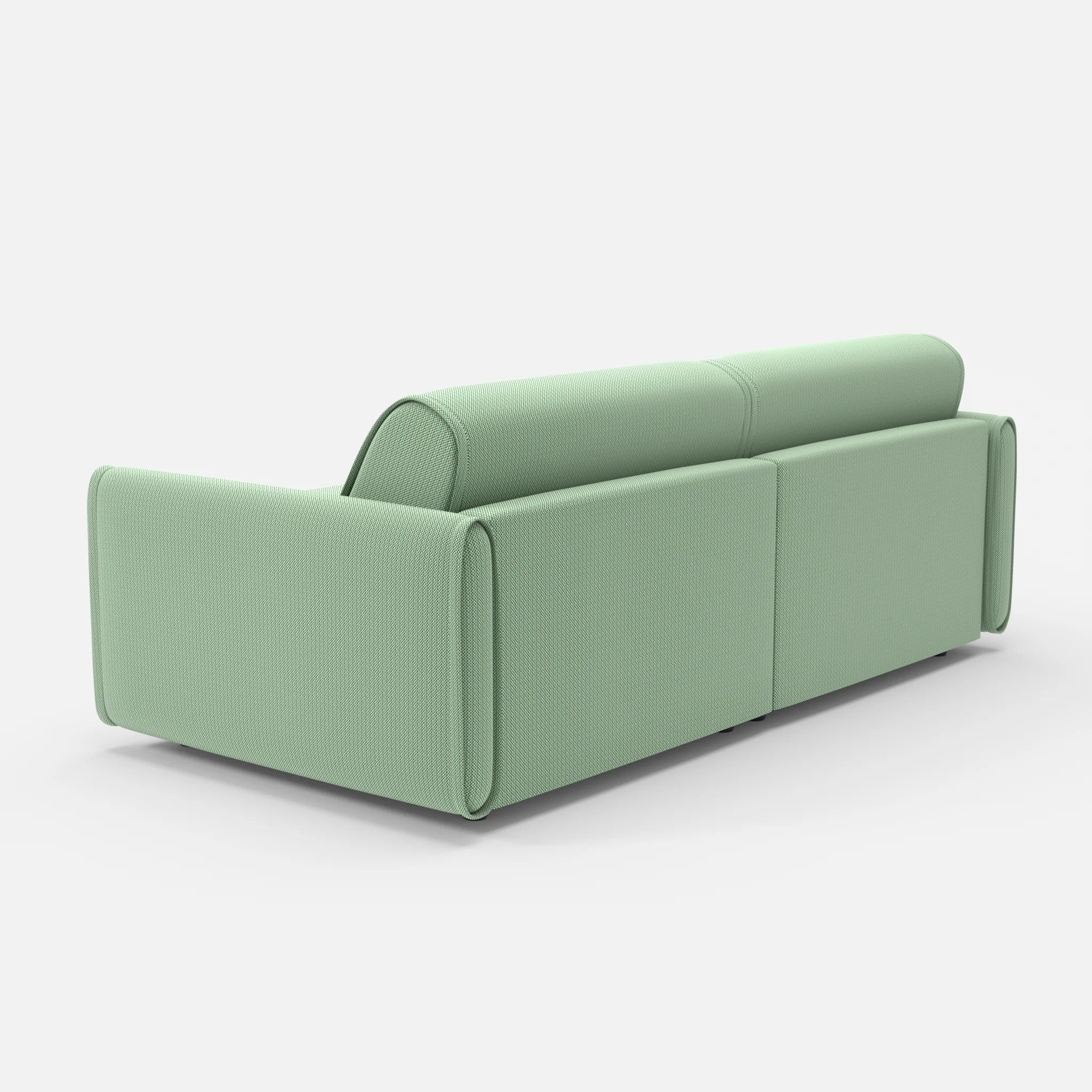 2 Sitzer Sofa Belleform 1 credoaloe in Hellgrün von hinten