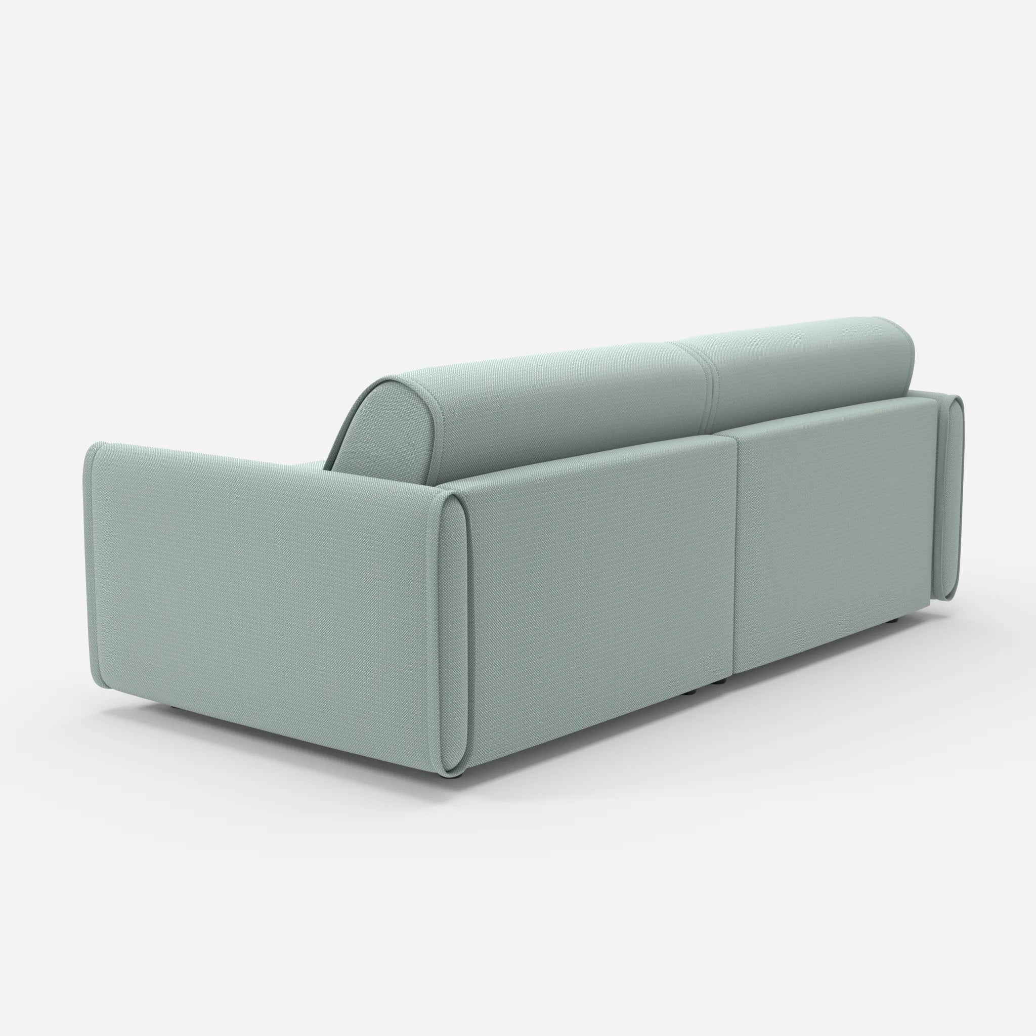 2 Sitzer Sofa Belleform 1 credolake in Graublau von hinten