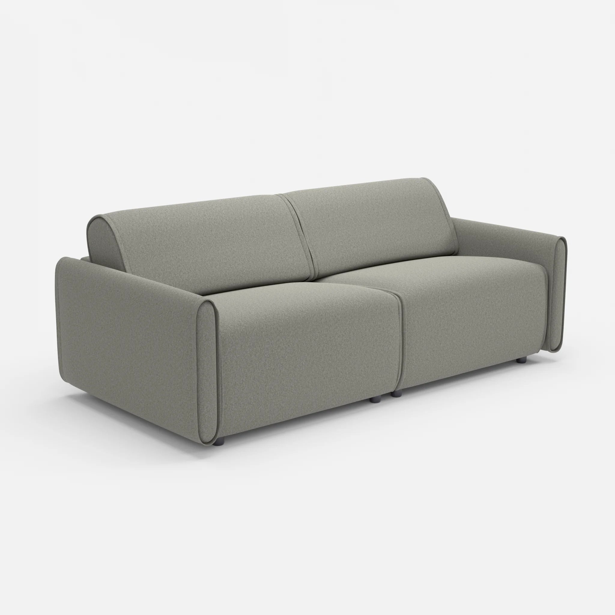 2 Sitzer Sofa Belleform 1 dama0003 in Mittelgrau von der Seite