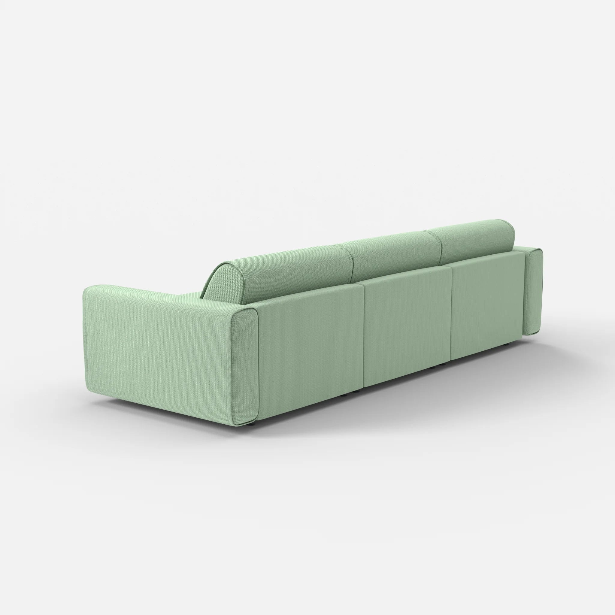 3 Sitzer Sofa Belleform mit breiter Armlehne 2 credoaloe in Hellgrün von hinten